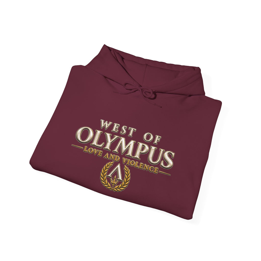 West of Olympus Hoodie — "Love and Violence" Mythic Graphic Sweatshirt