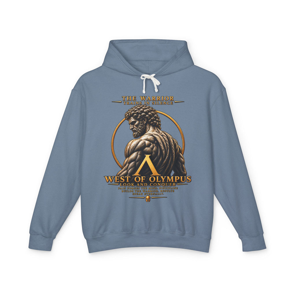 West of Olympus Warrior Hoodie — Greek Mythology Muscle Back Graphic Hoodie