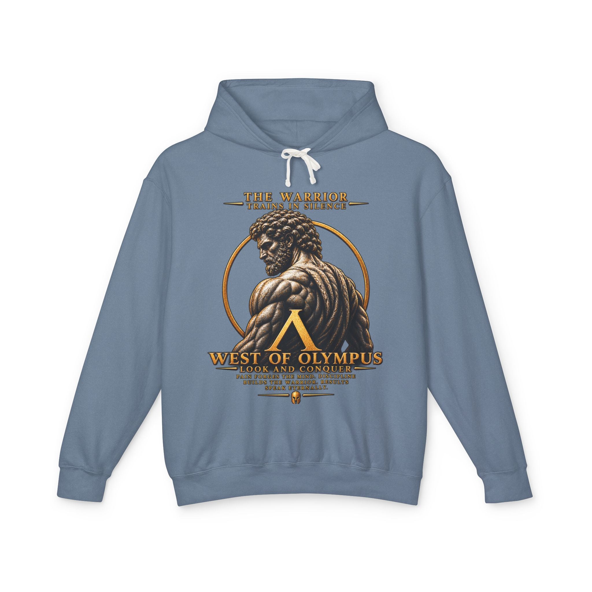 West of Olympus Warrior Hoodie — Greek Mythology Muscle Back Graphic Hoodie