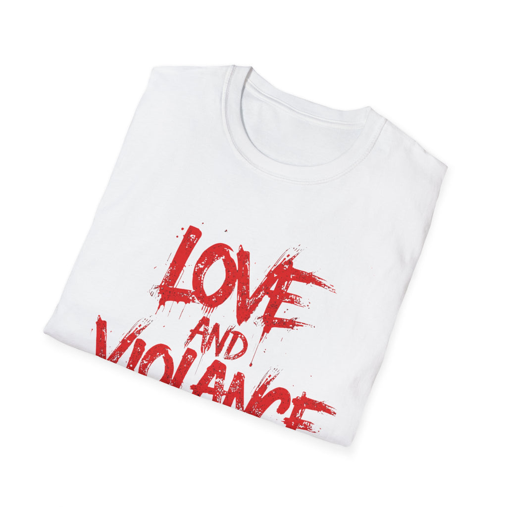 T-Shirt — "Love and Violence" Red Drip Graphic Tee
