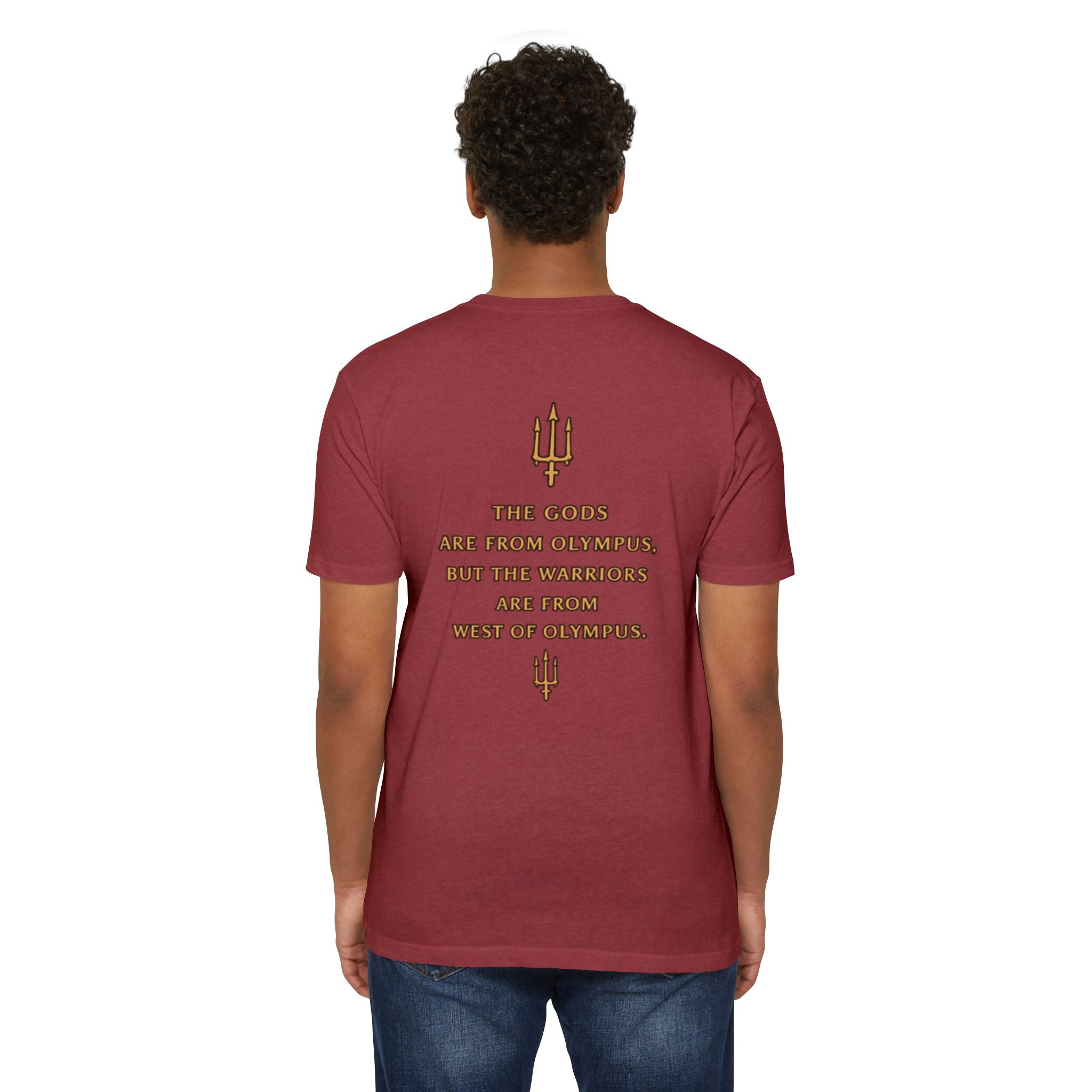 West of Olympus T-Shirt — Mythic Warrior Trident Design