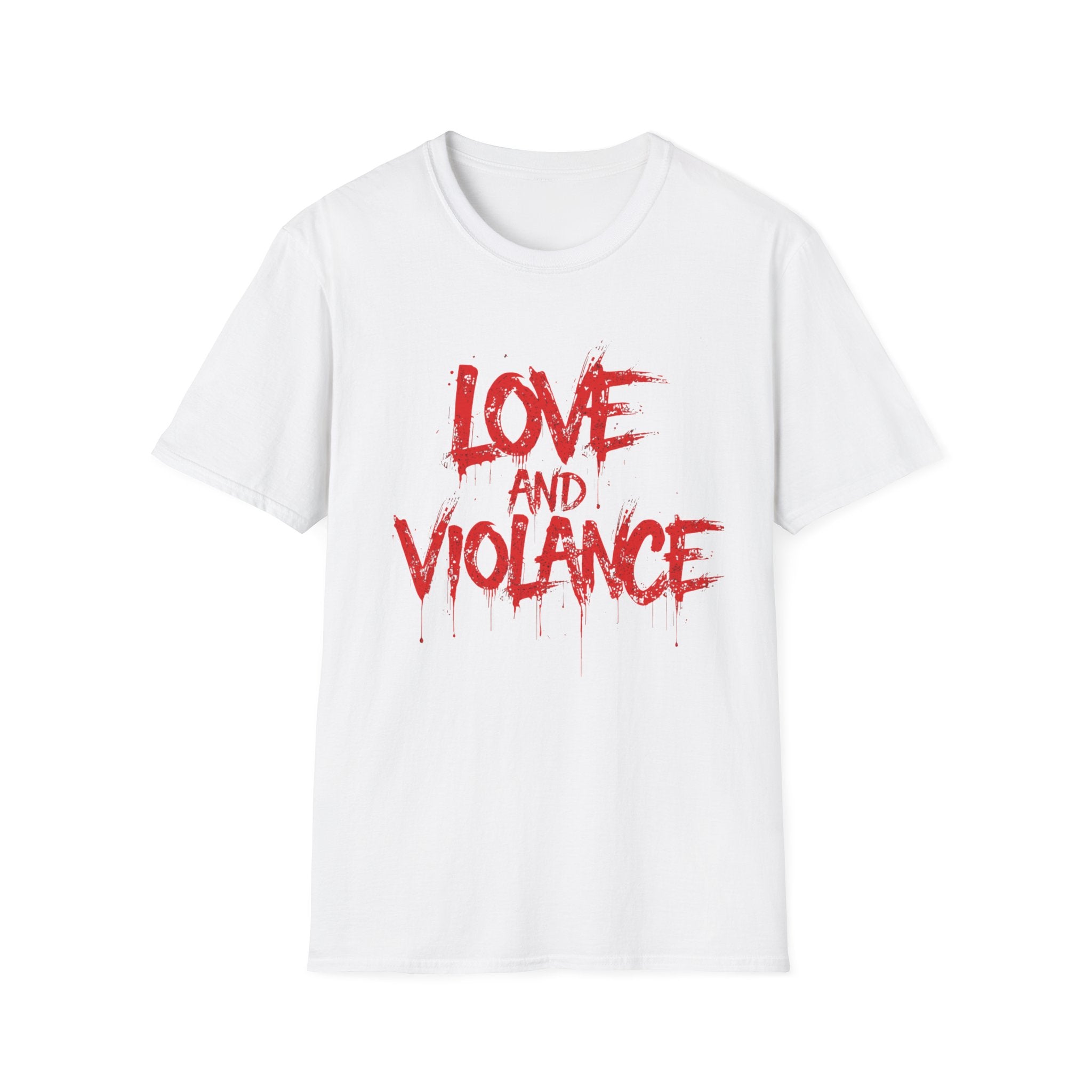 T-Shirt — "Love and Violence" Red Drip Graphic Tee