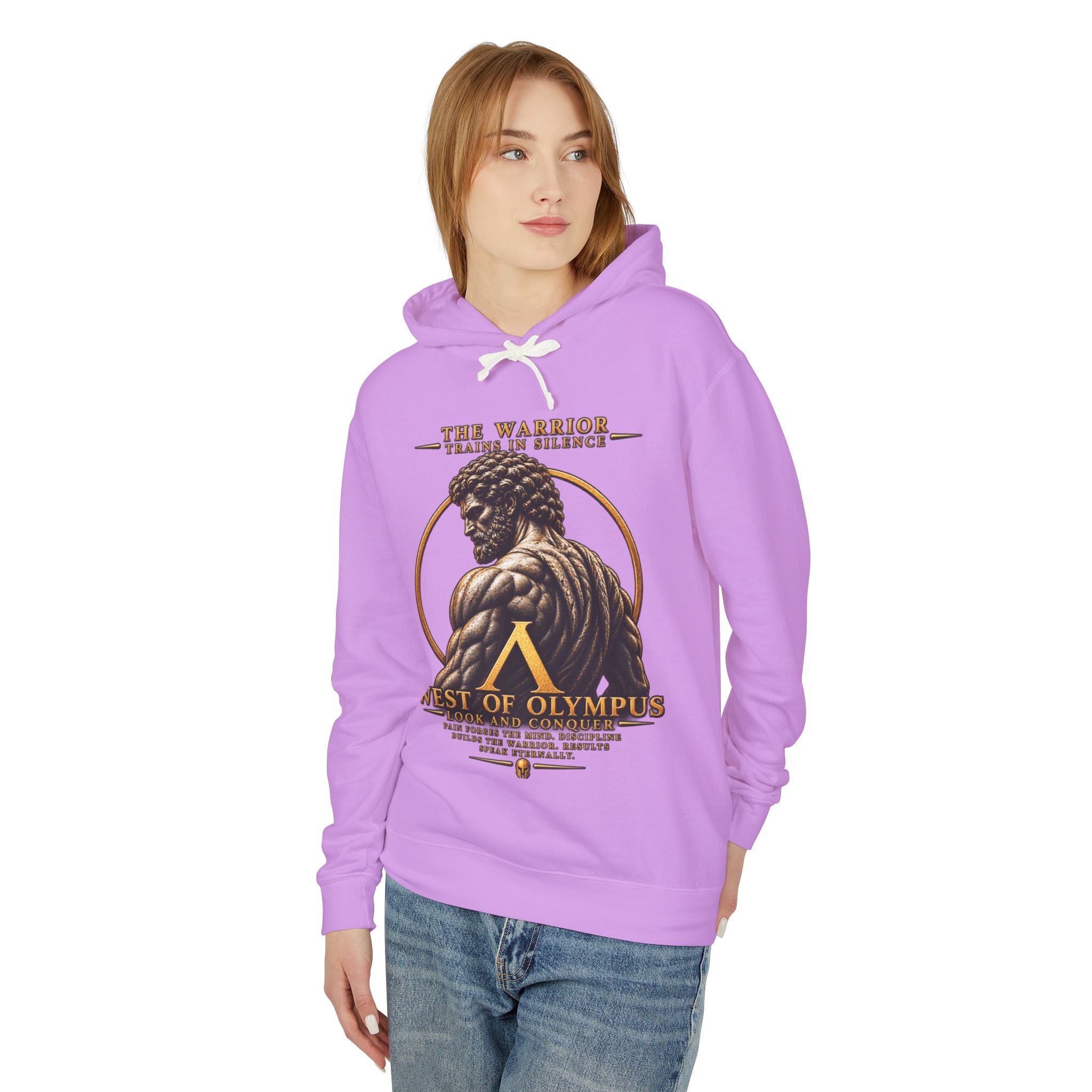 West of Olympus Warrior Hoodie — Greek Mythology Muscle Back Graphic Hoodie