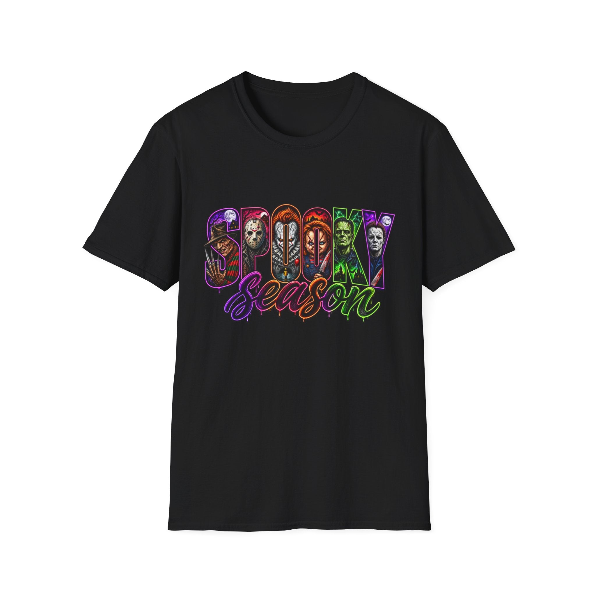 Spooky Season T-Shirt — Halloween Horror Movie Characters Graphic Tee