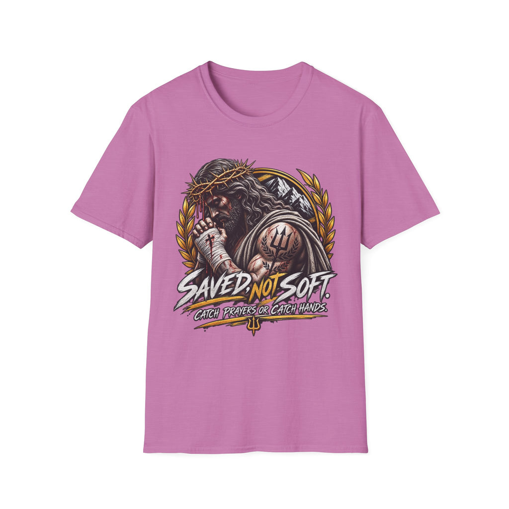 Saved Not Soft T-Shirt — Christian Jesus Crown of Thorns Faith Tee