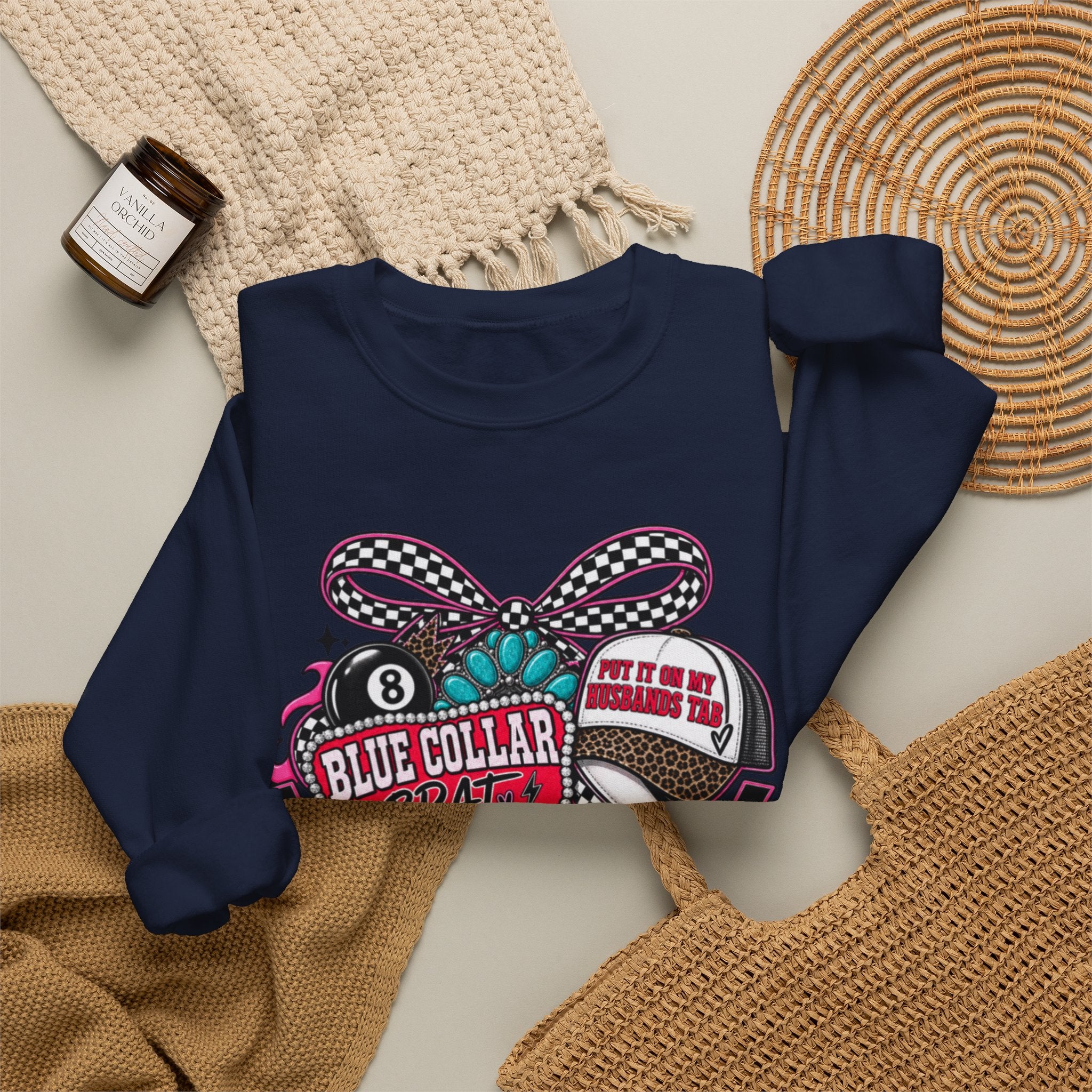 Sweatshirt — Blue Collar Brand Retro Heart & Sneaker Graphic Crewneck