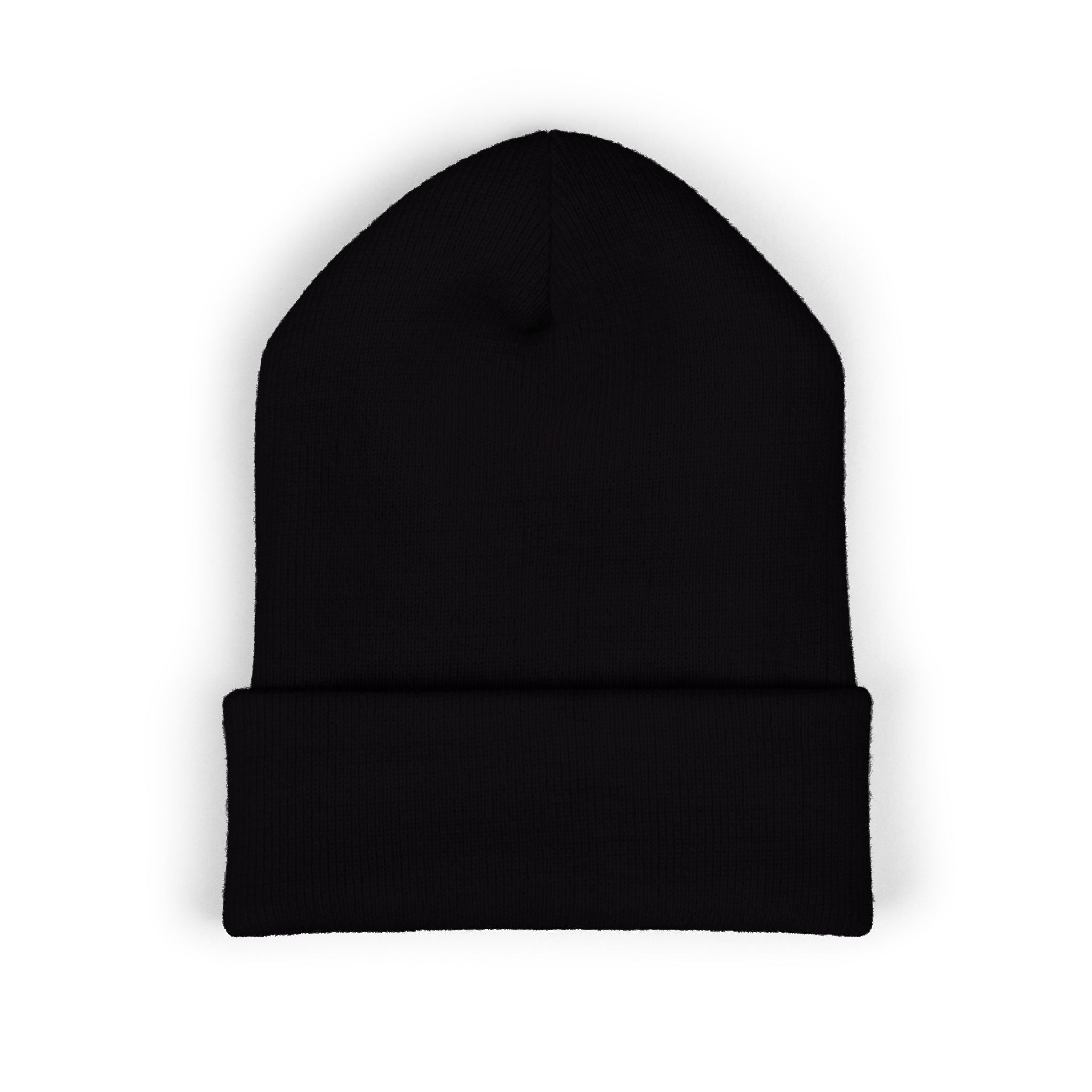 Embroidered Classic Cuffed Beanie — Vintage Crest Knit Hat