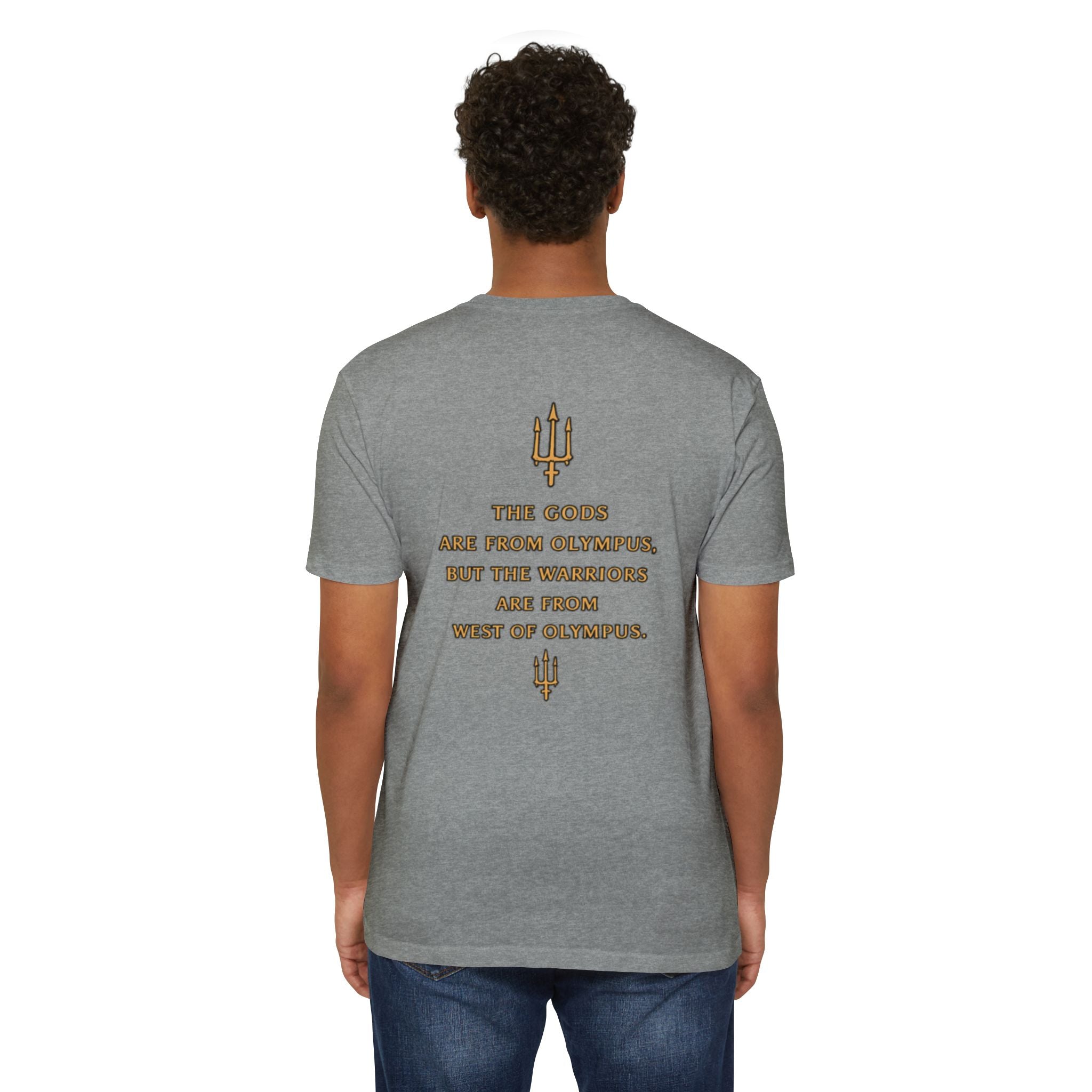 West of Olympus T-Shirt — Mythic Warrior Trident Design