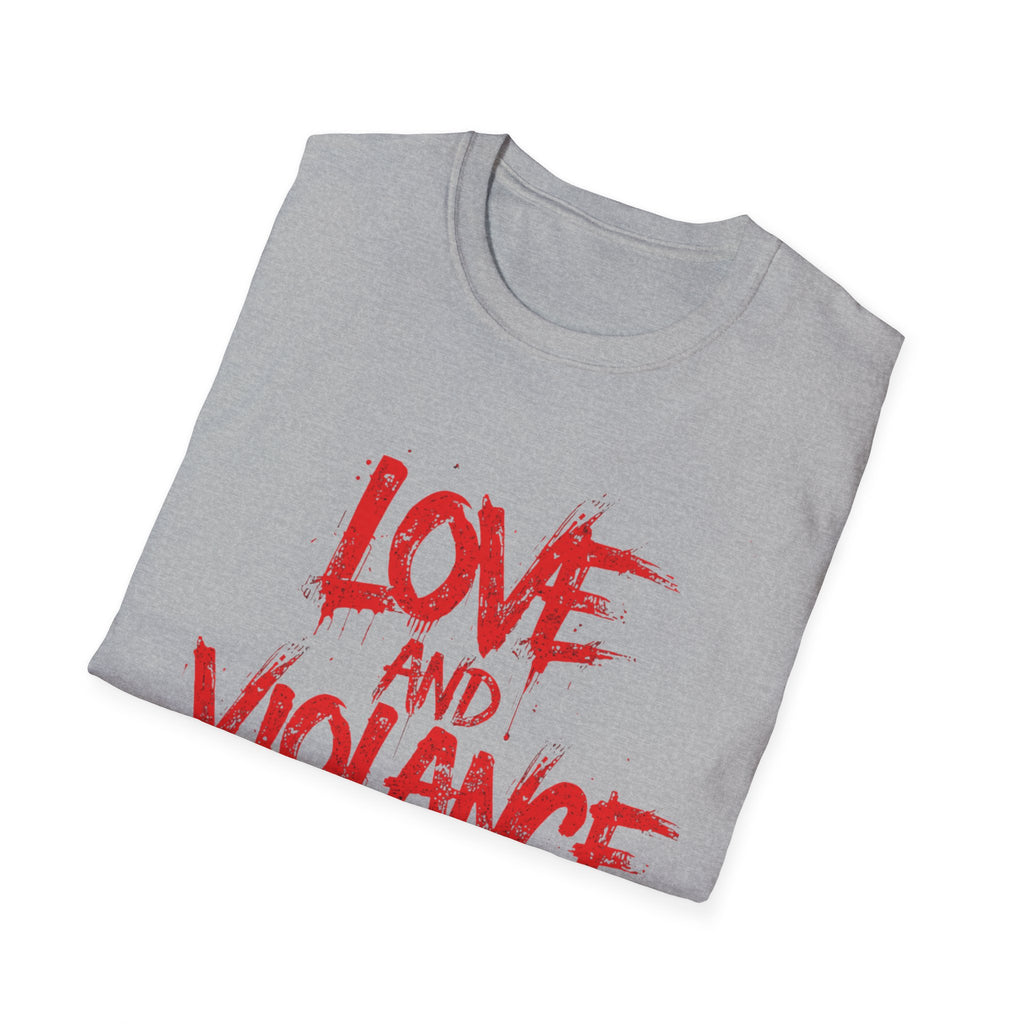 T-Shirt — "Love and Violence" Red Drip Graphic Tee