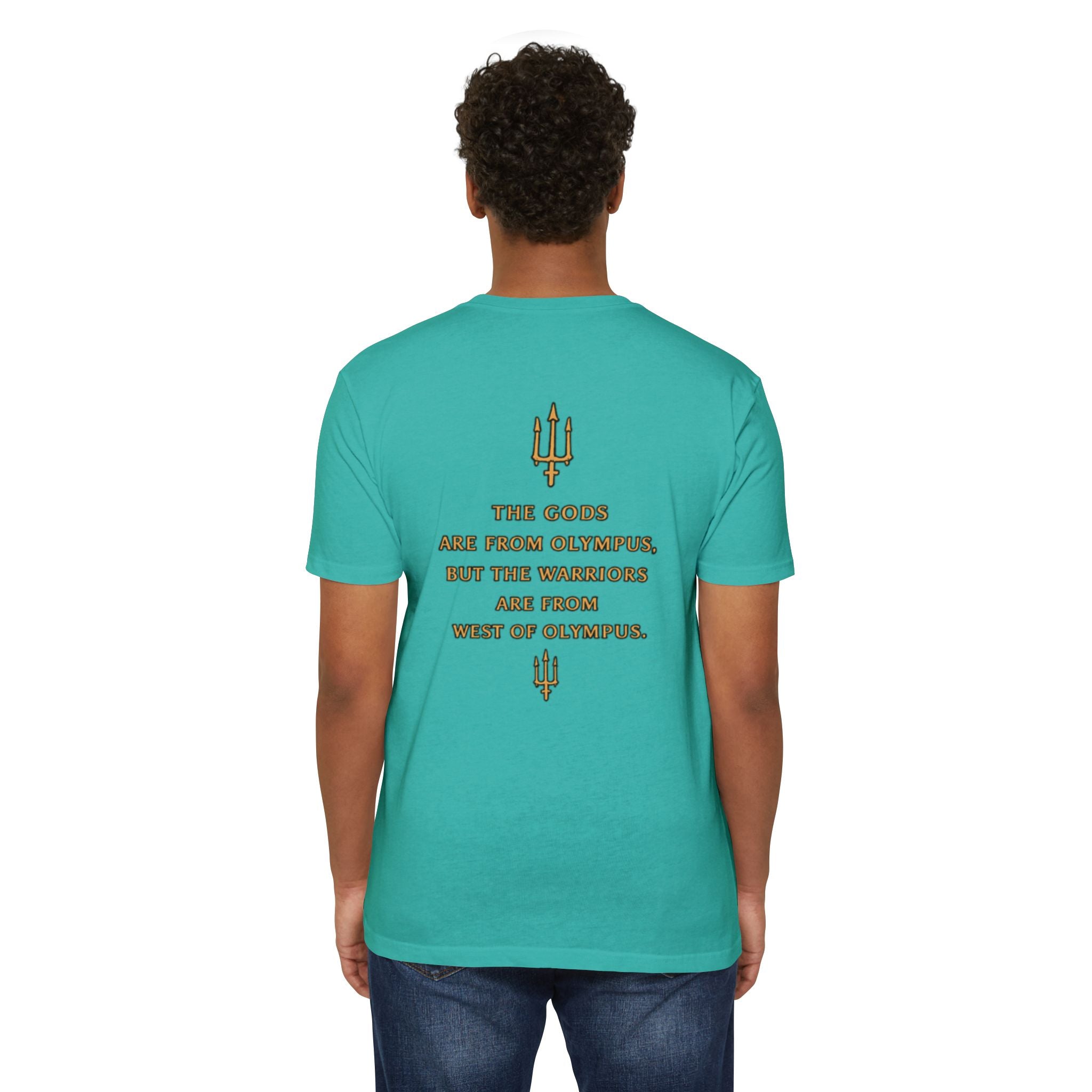 West of Olympus T-Shirt — Mythic Warrior Trident Design