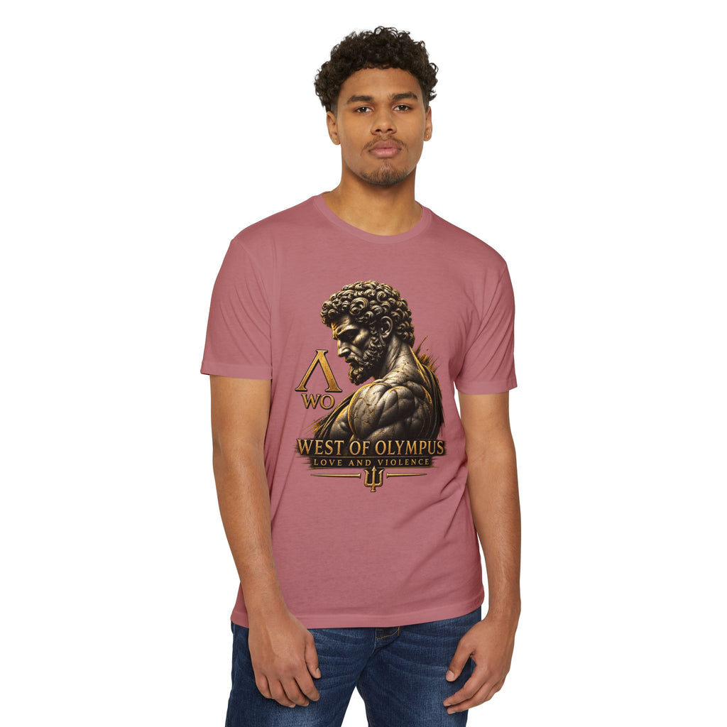 West of Olympus T-Shirt — Mythic Warrior Trident Design
