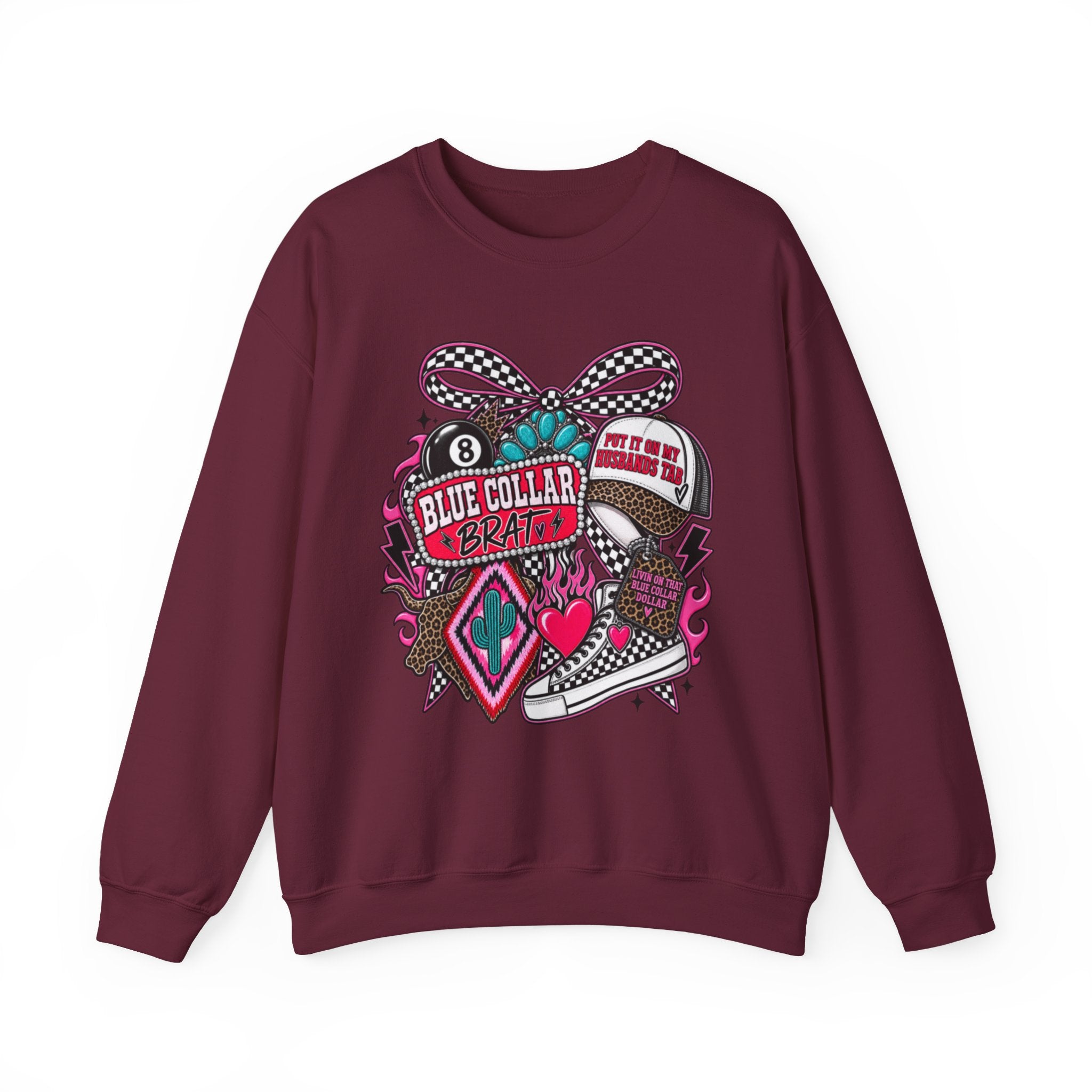 Sweatshirt — Blue Collar Brand Retro Heart & Sneaker Graphic Crewneck