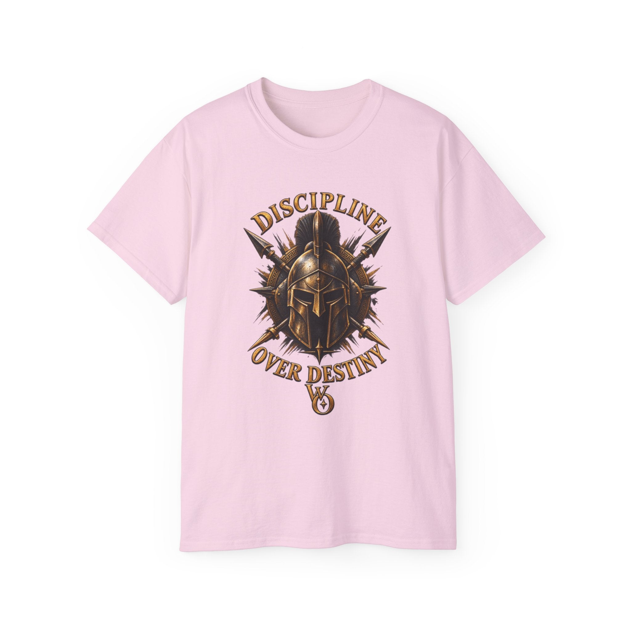 AA Discipline Over Destiny Tee — Forged Not Favored Spartan Helmet T-Shirt