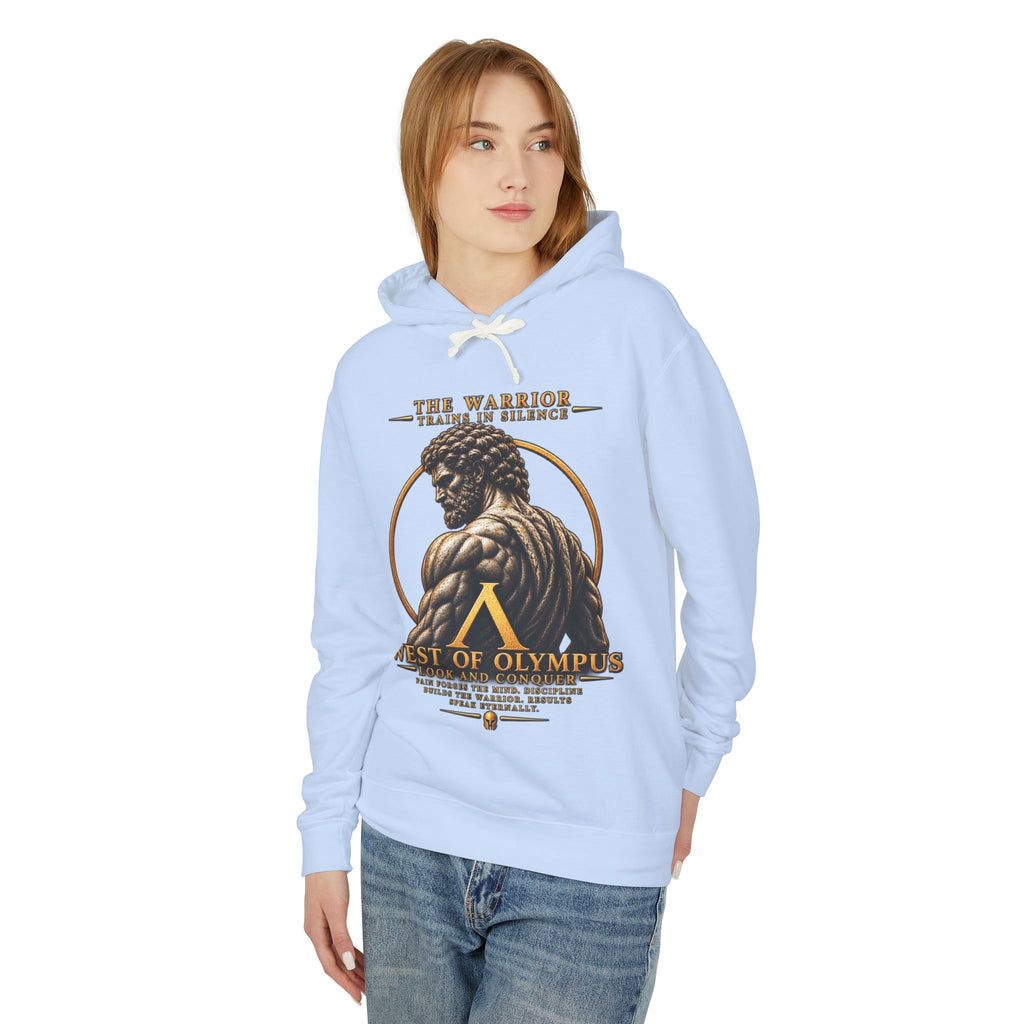 West of Olympus Warrior Hoodie — Greek Mythology Muscle Back Graphic Hoodie
