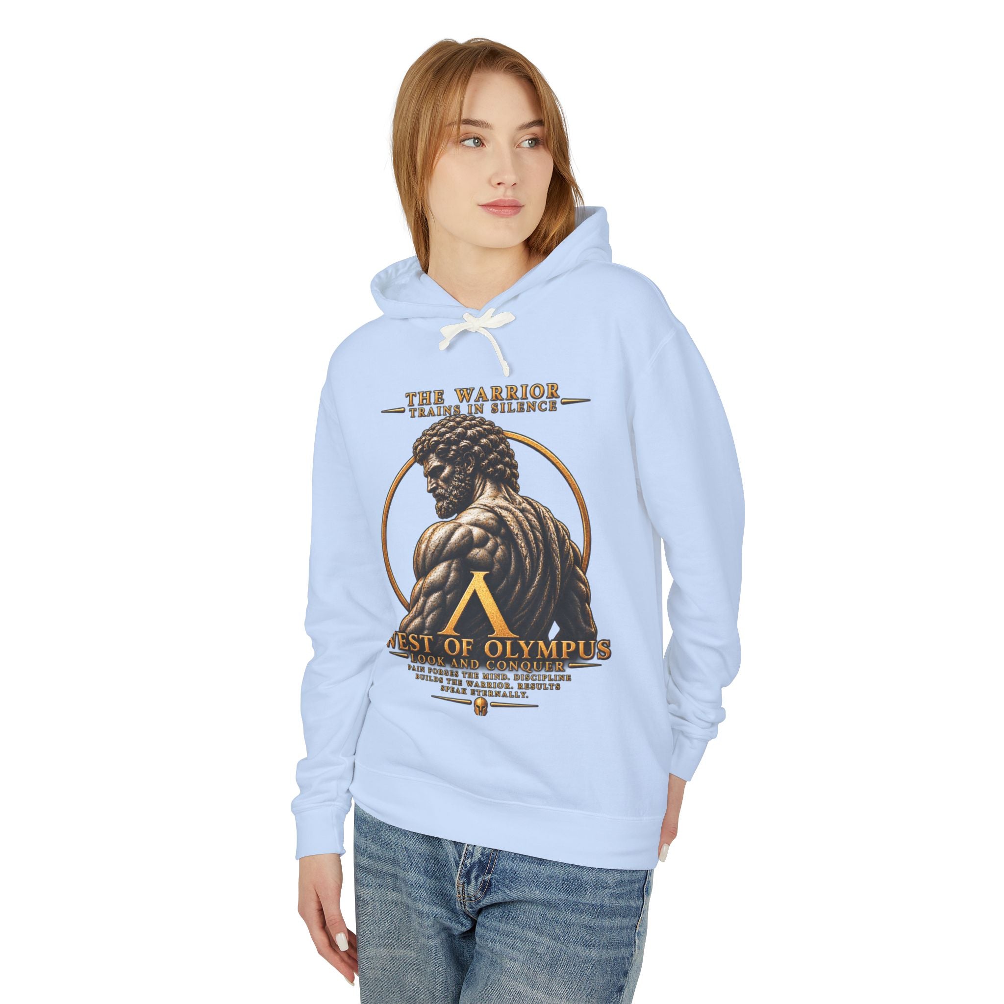 West of Olympus Warrior Hoodie — Greek Mythology Muscle Back Graphic Hoodie
