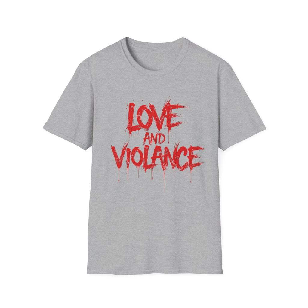 T-Shirt — "Love and Violence" Red Drip Graphic Tee