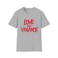 T-Shirt — "Love and Violence" Red Drip Graphic Tee