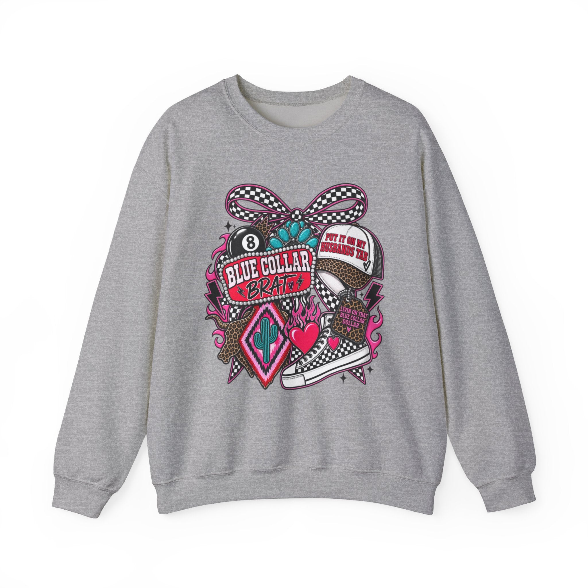 Sweatshirt — Blue Collar Brand Retro Heart & Sneaker Graphic Crewneck
