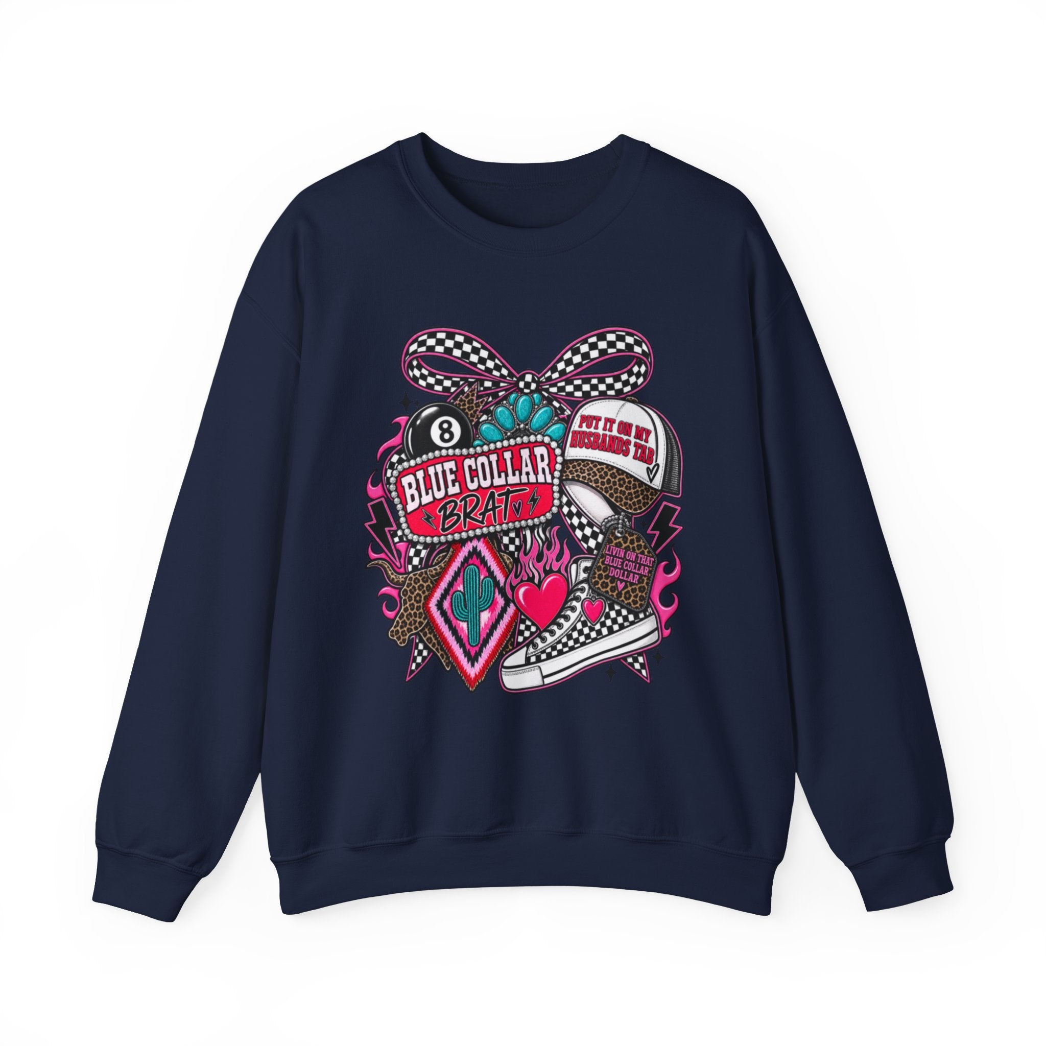 Sweatshirt — Blue Collar Brand Retro Heart & Sneaker Graphic Crewneck