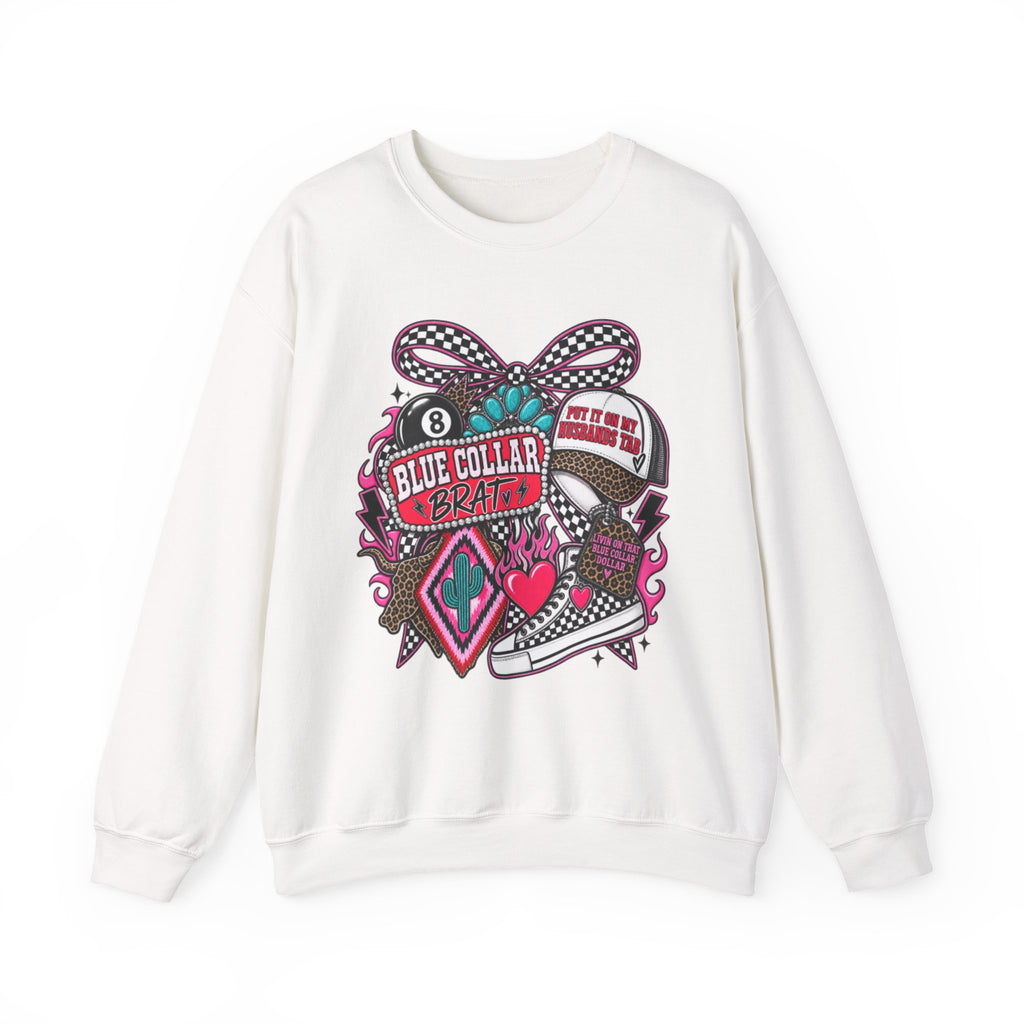 Sweatshirt — Blue Collar Brand Retro Heart & Sneaker Graphic Crewneck