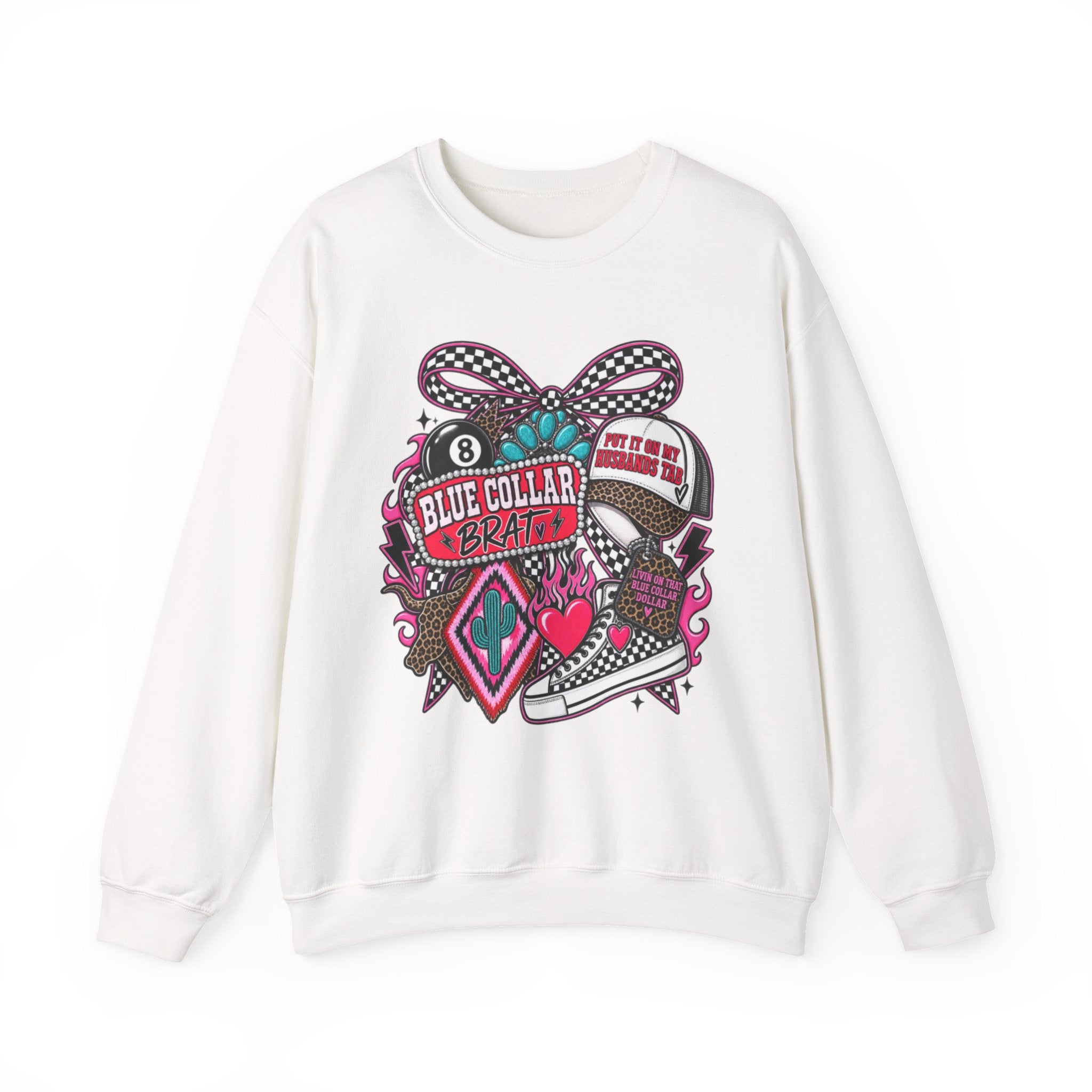 Sweatshirt — Blue Collar Brand Retro Heart & Sneaker Graphic Crewneck