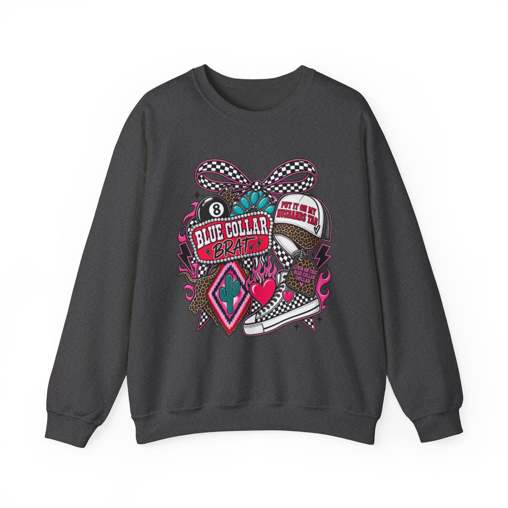 Sweatshirt — Blue Collar Brand Retro Heart & Sneaker Graphic Crewneck