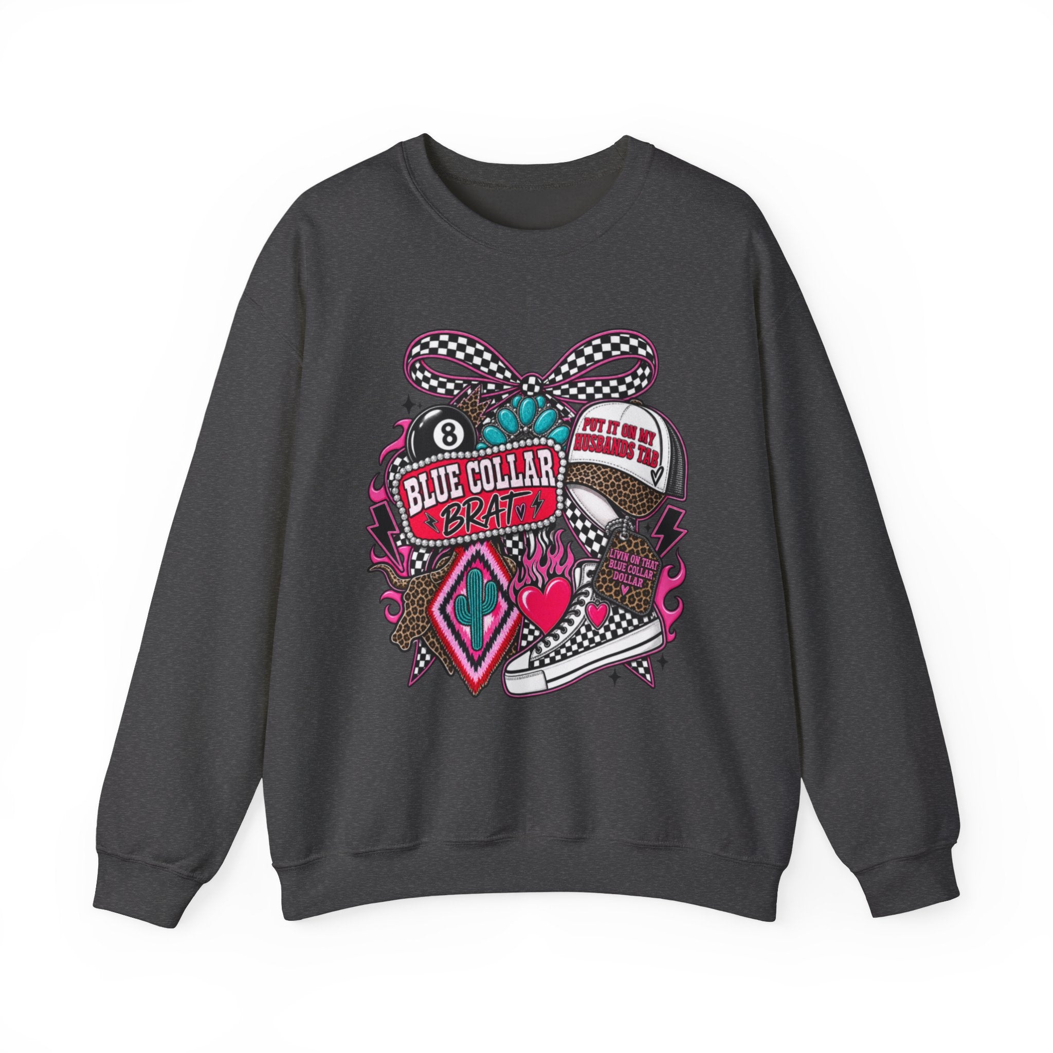 Sweatshirt — Blue Collar Brand Retro Heart & Sneaker Graphic Crewneck