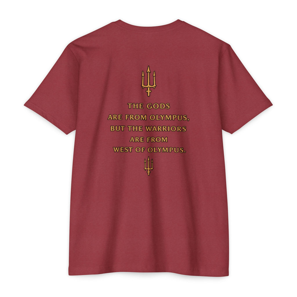 West of Olympus T-Shirt — Mythic Warrior Trident Design