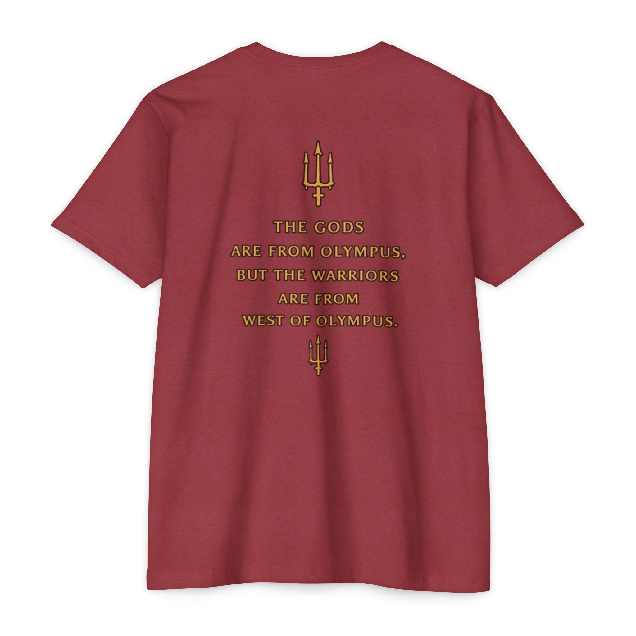 West of Olympus T-Shirt — Mythic Warrior Trident Design