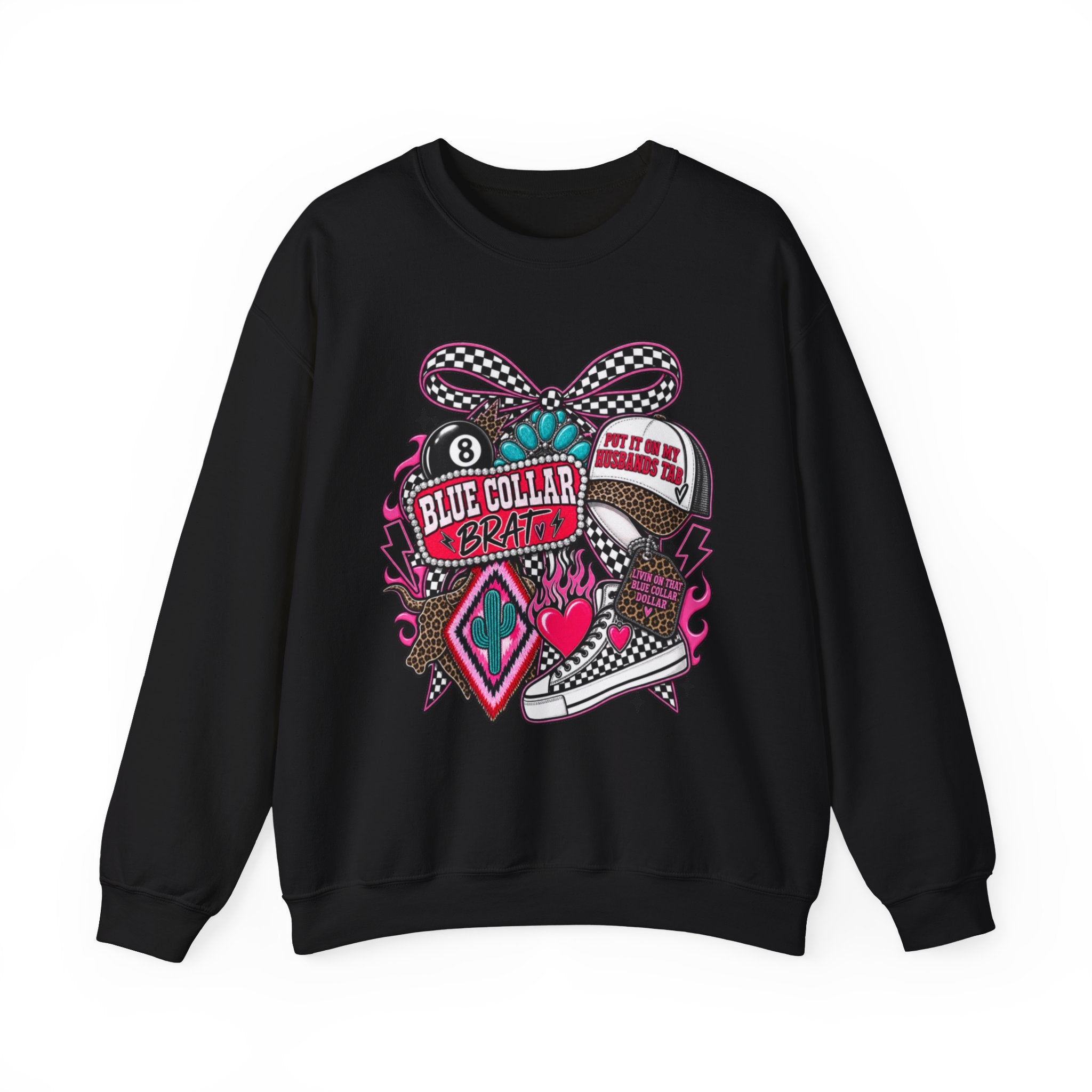 Sweatshirt — Blue Collar Brand Retro Heart & Sneaker Graphic Crewneck