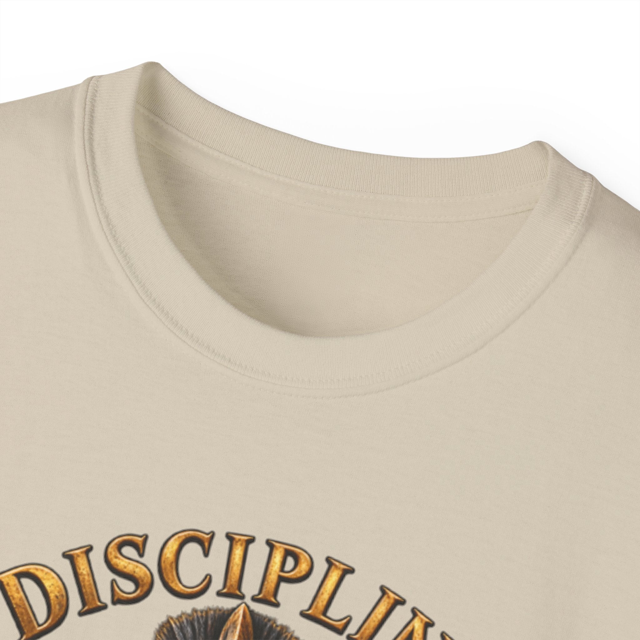 AA Discipline Over Destiny Tee — Forged Not Favored Spartan Helmet T-Shirt