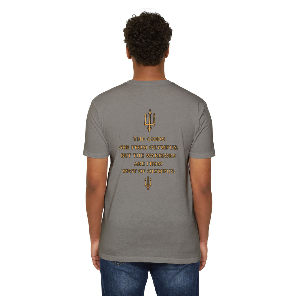 West of Olympus T-Shirt — Mythic Warrior Trident Design