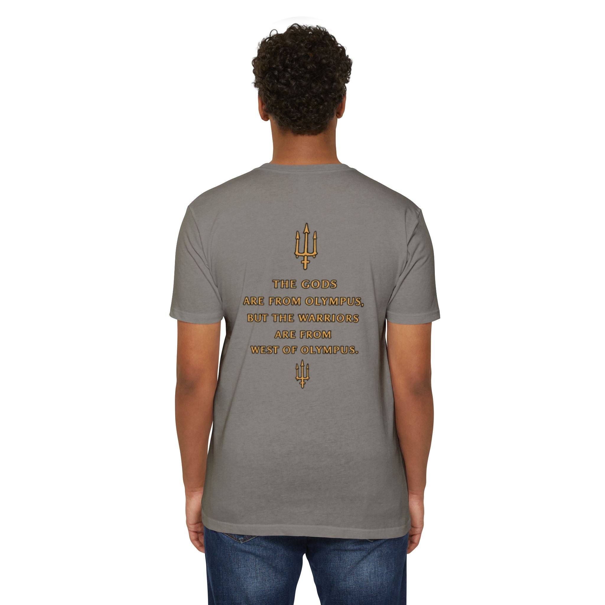 West of Olympus T-Shirt — Mythic Warrior Trident Design
