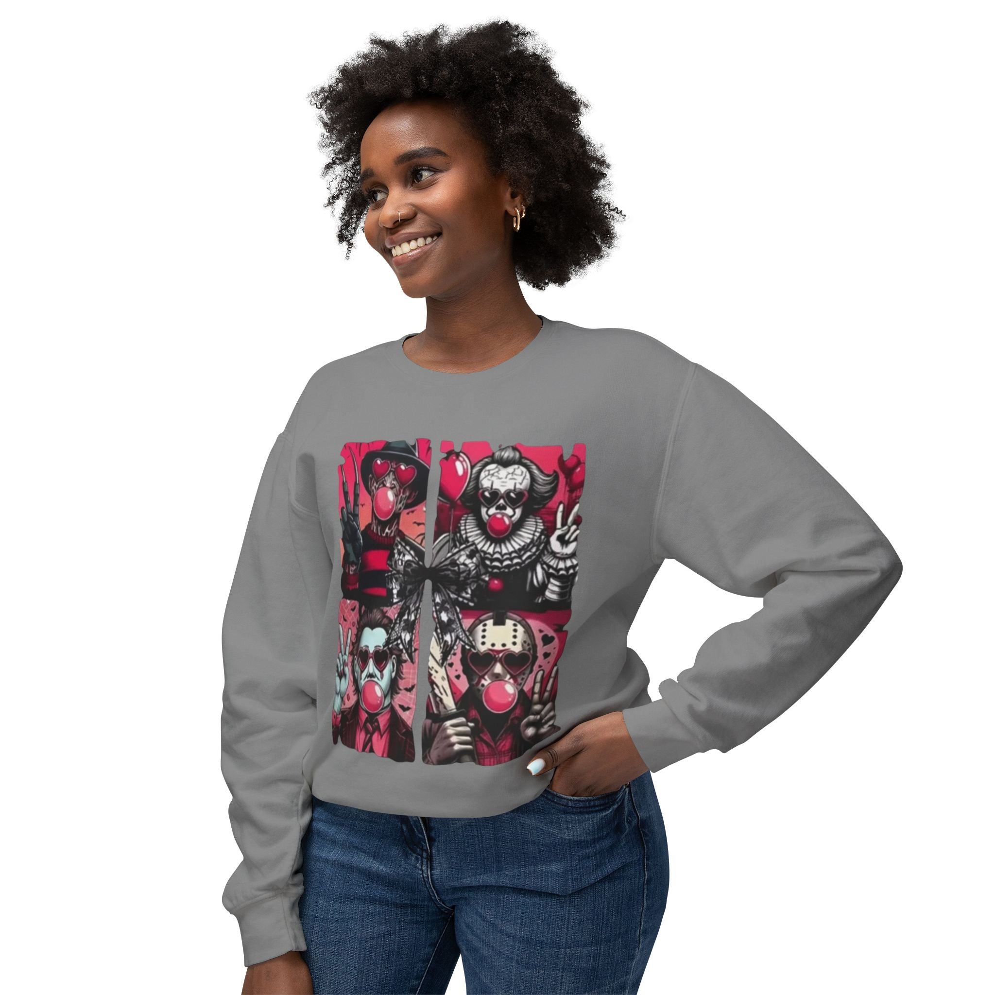Creepy Clown Graphic Sweatshirt — Horror Circus Crewneck