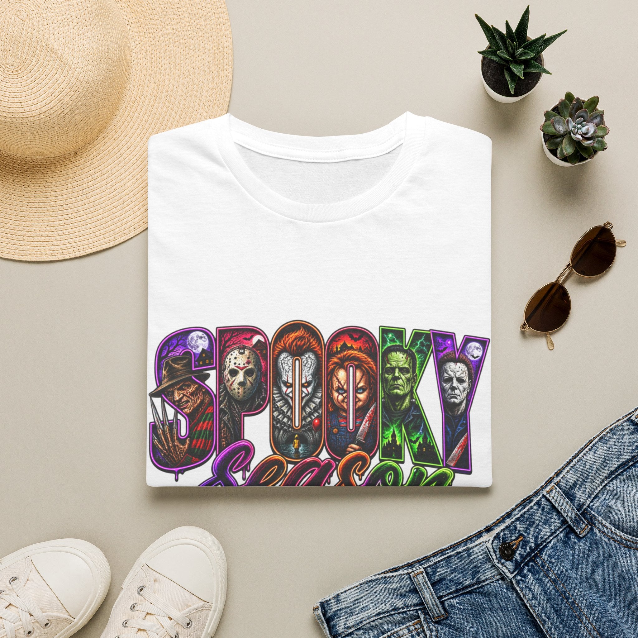 Spooky Season T-Shirt — Halloween Horror Movie Characters Graphic Tee