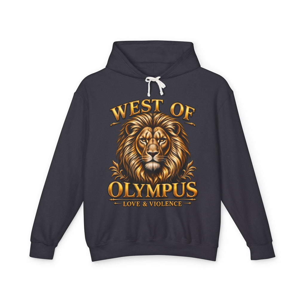 AAA West of Olympus Lion Hoodie — "Love & Violence" Graphic Pullover