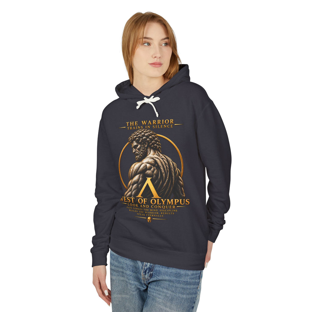 West of Olympus Warrior Hoodie — Greek Mythology Muscle Back Graphic Hoodie