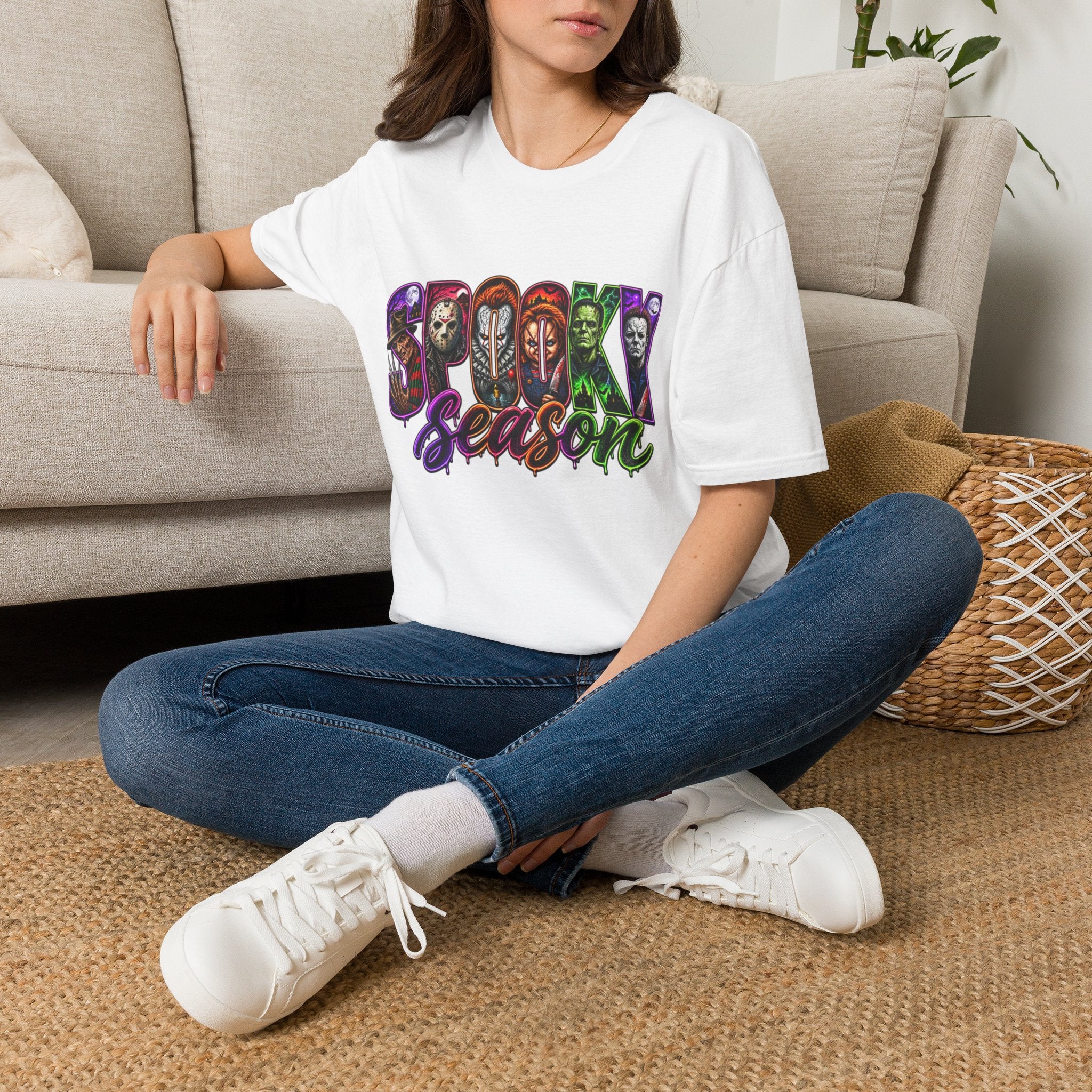 Spooky Season T-Shirt — Halloween Horror Movie Characters Graphic Tee