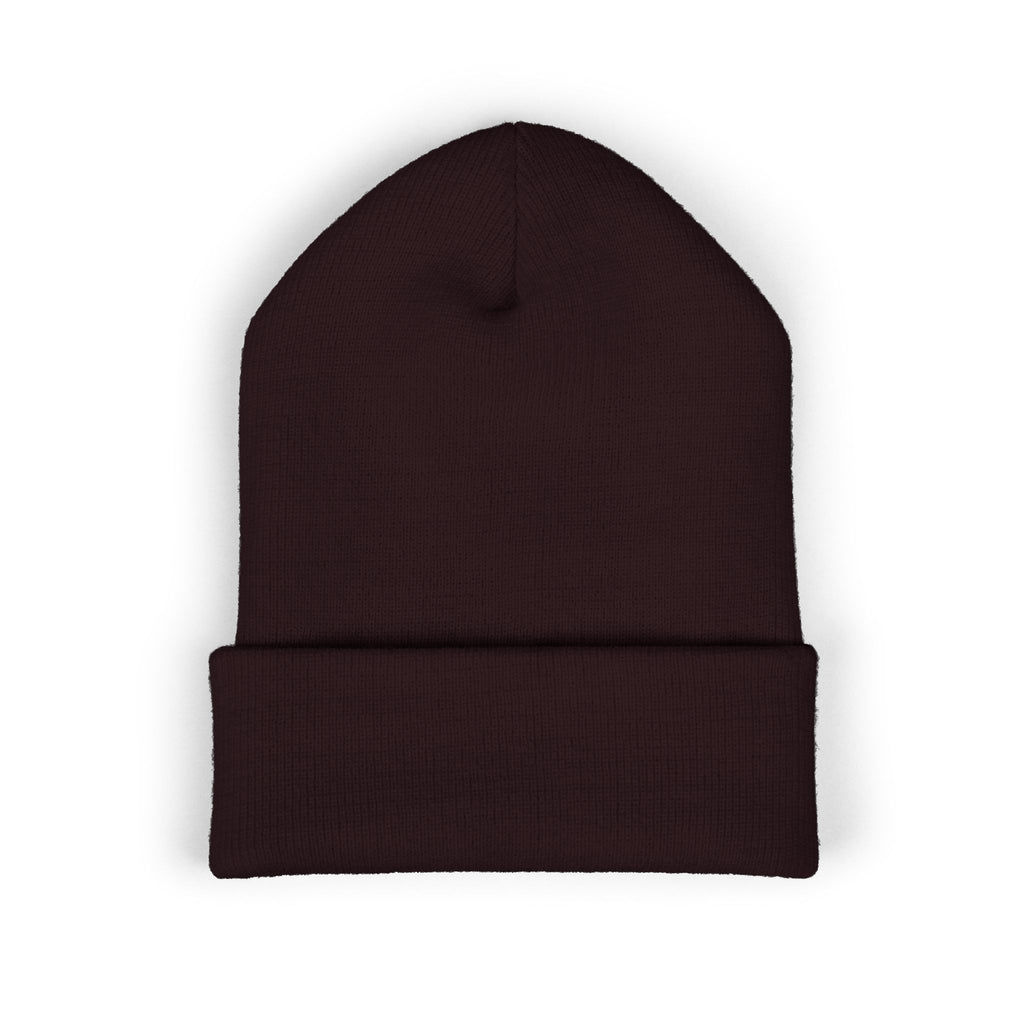 Embroidered Classic Cuffed Beanie — Vintage Crest Knit Hat