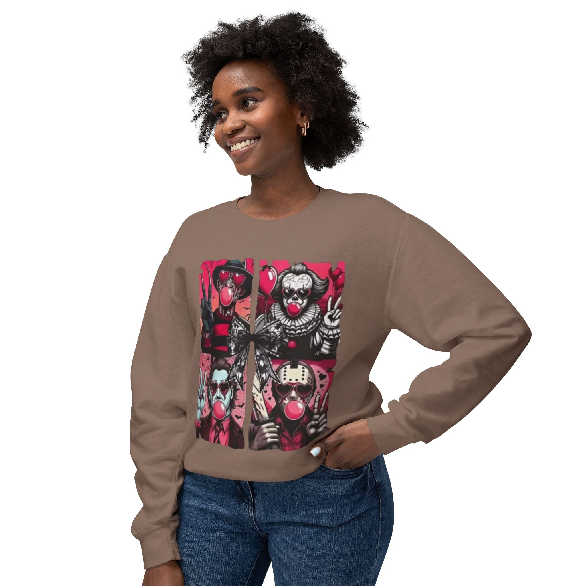 Creepy Clown Graphic Sweatshirt — Horror Circus Crewneck