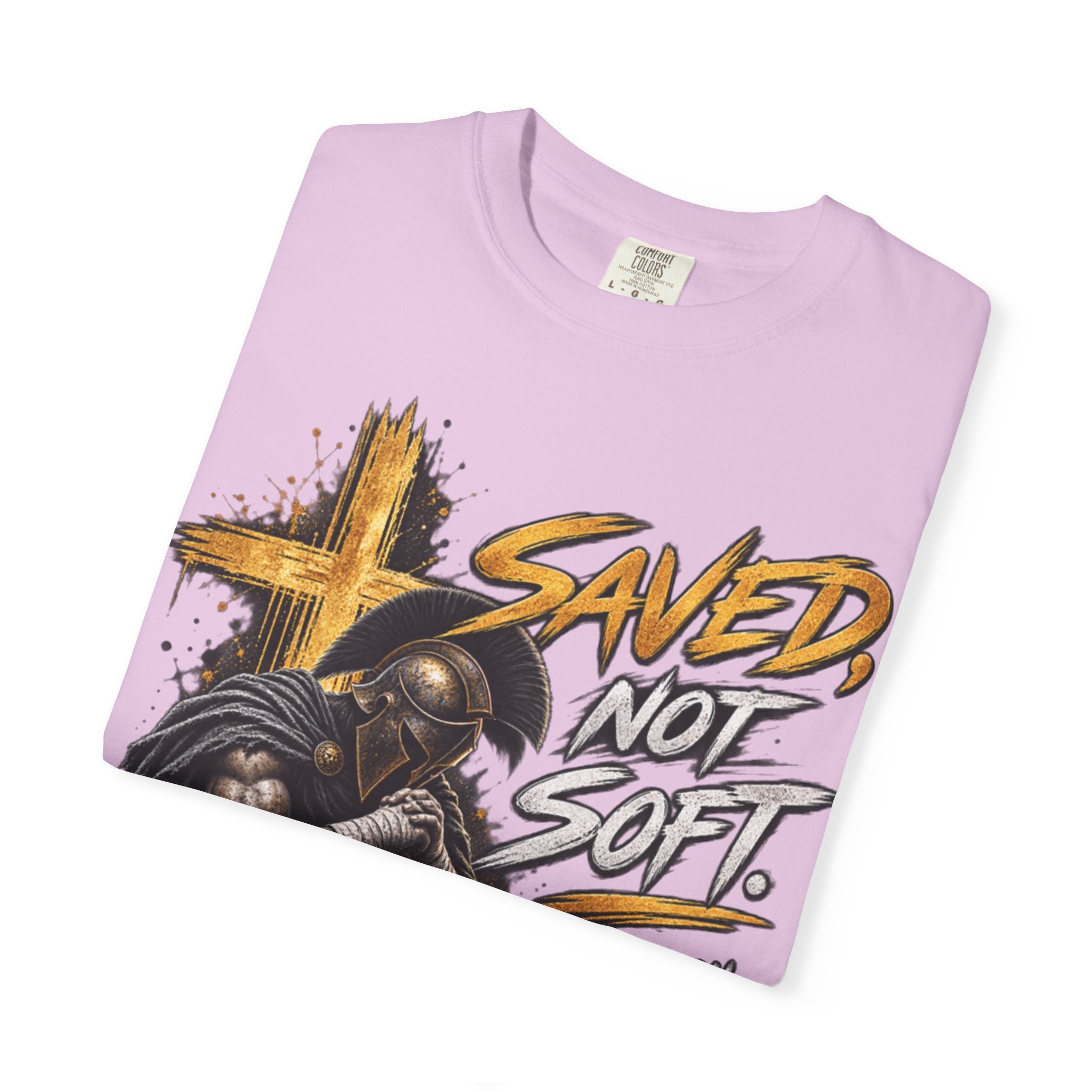 Christian Knight T-Shirt — "Saved Not Soft" Inspirational Faith Graphic Tee