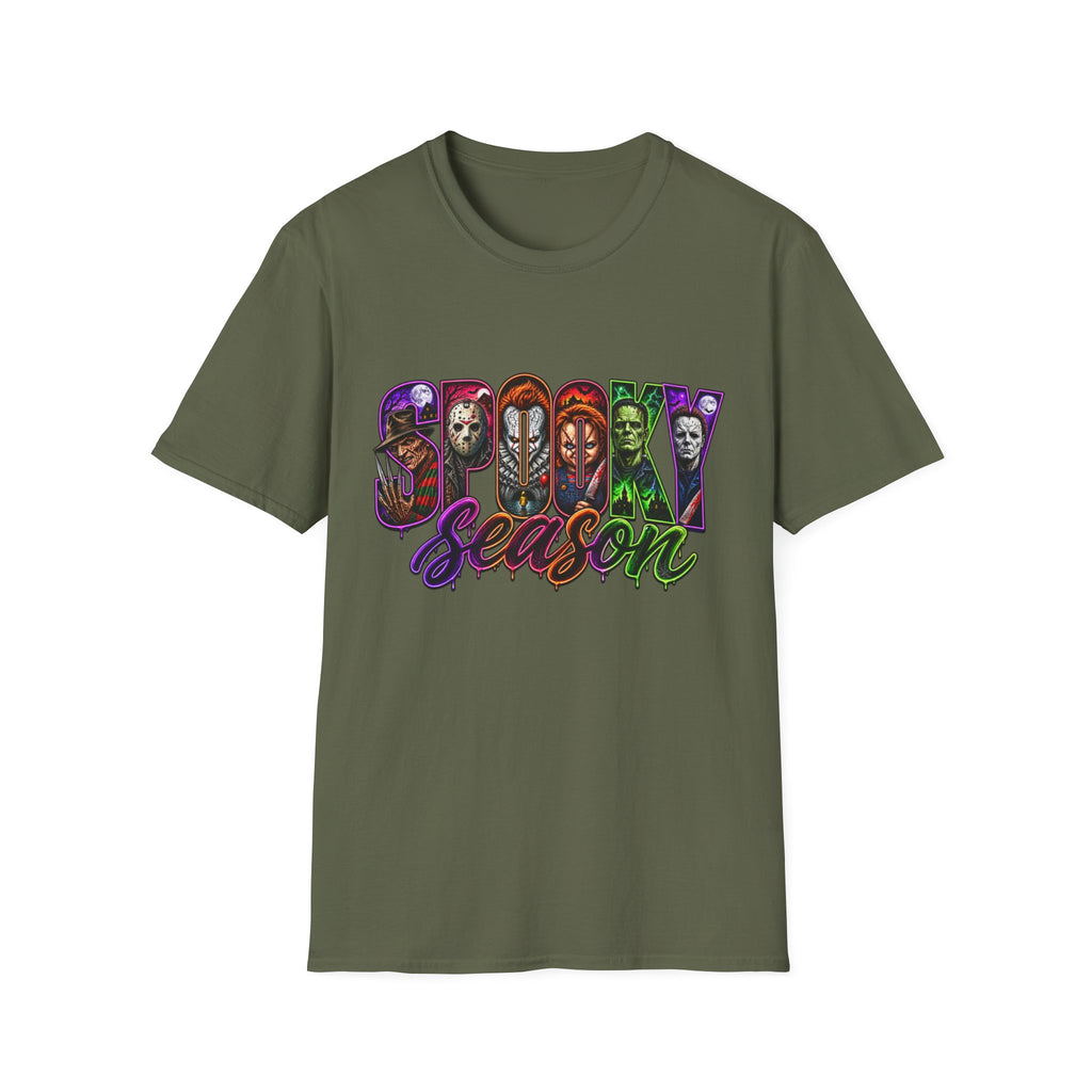 Spooky Season T-Shirt — Halloween Horror Movie Characters Graphic Tee