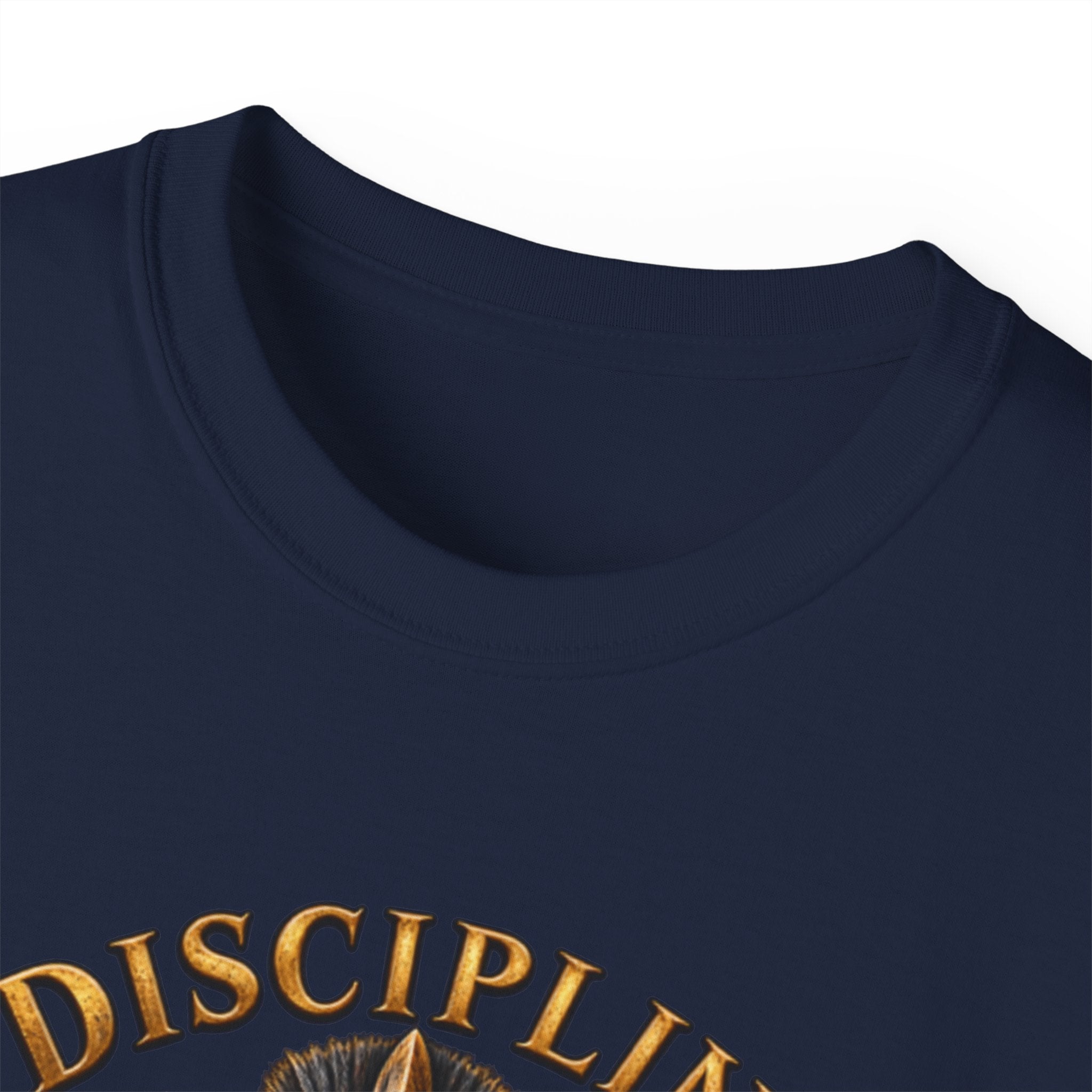 AA Discipline Over Destiny Tee — Forged Not Favored Spartan Helmet T-Shirt