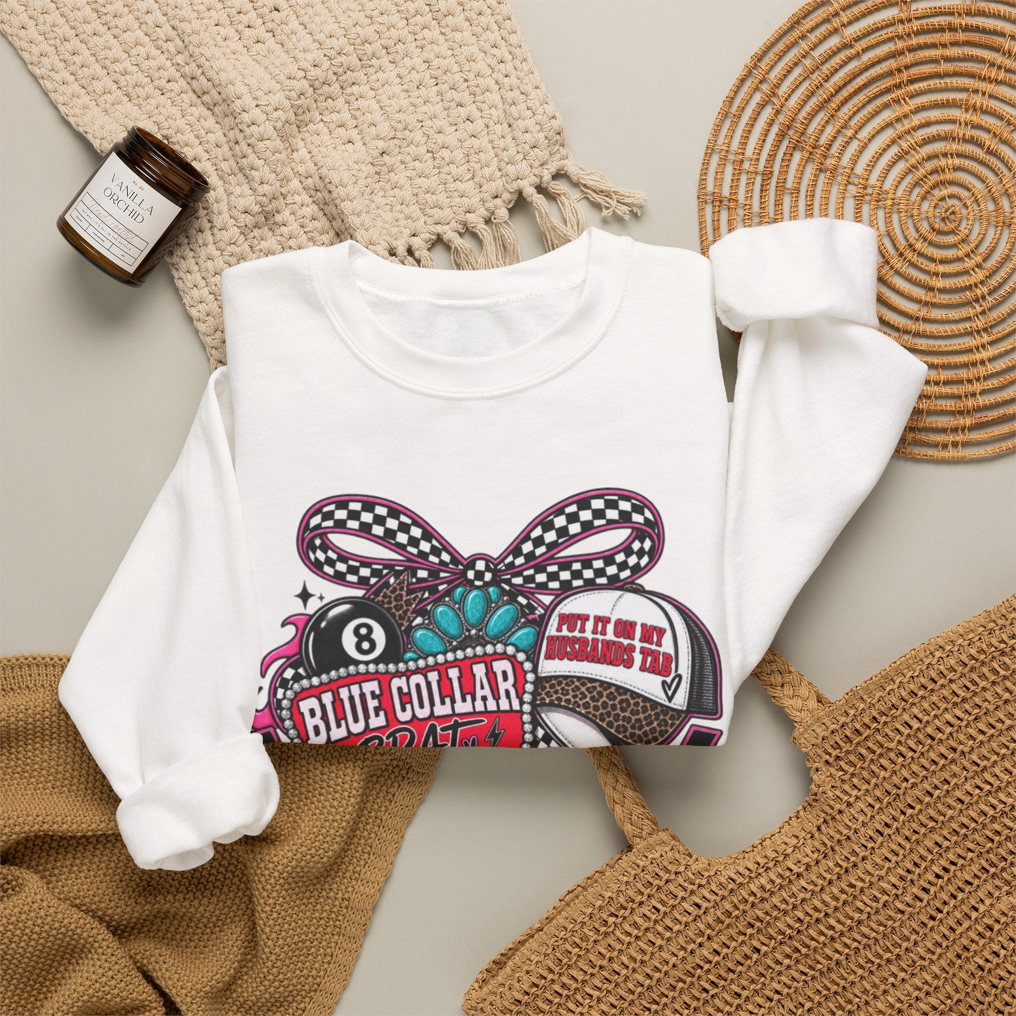 Sweatshirt — Blue Collar Brand Retro Heart & Sneaker Graphic Crewneck