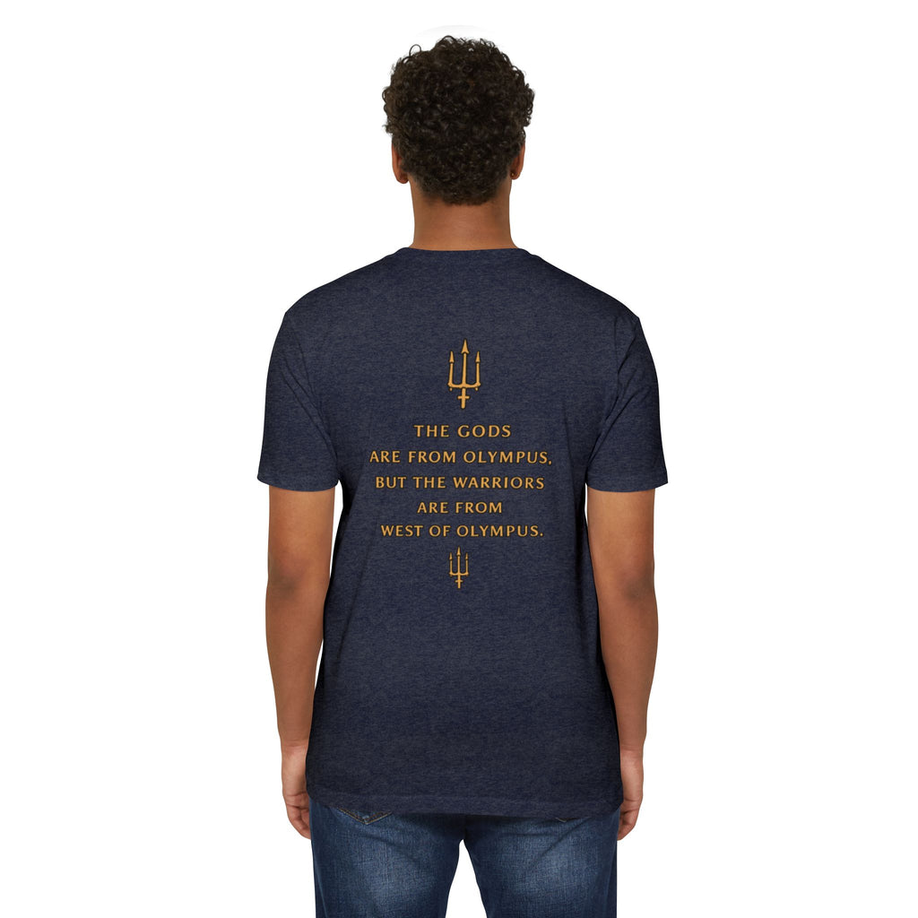 West of Olympus T-Shirt — Mythic Warrior Trident Design