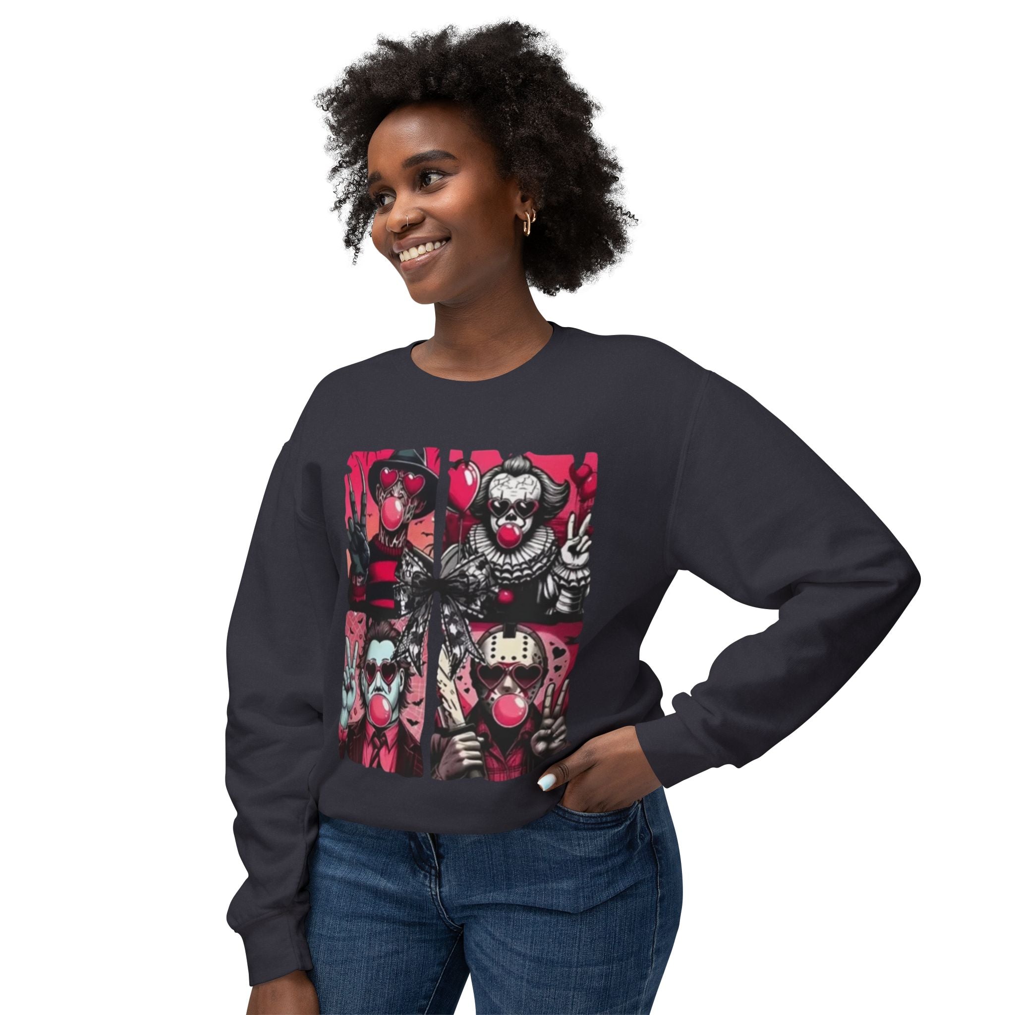 Creepy Clown Graphic Sweatshirt — Horror Circus Crewneck