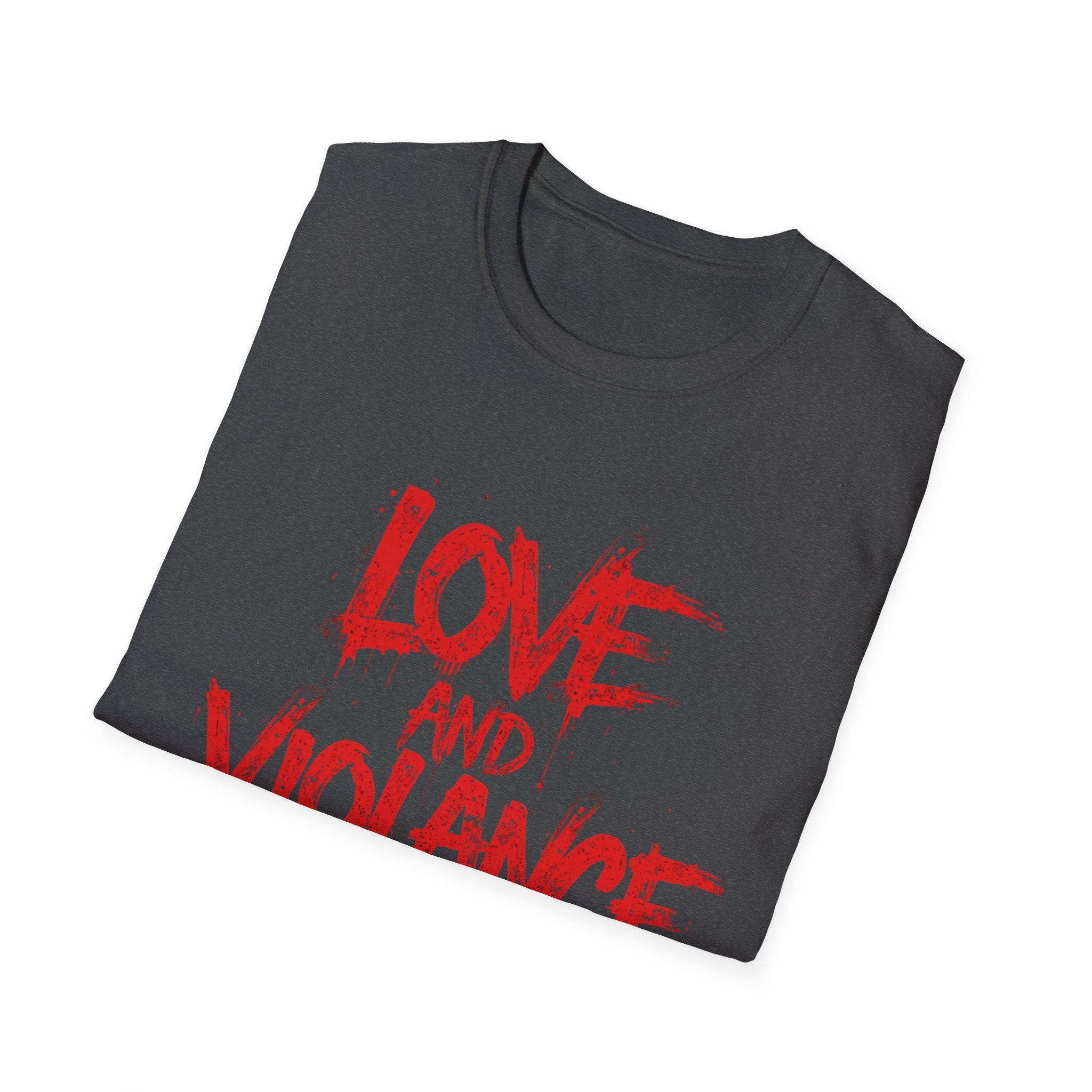 T-Shirt — "Love and Violence" Red Drip Graphic Tee