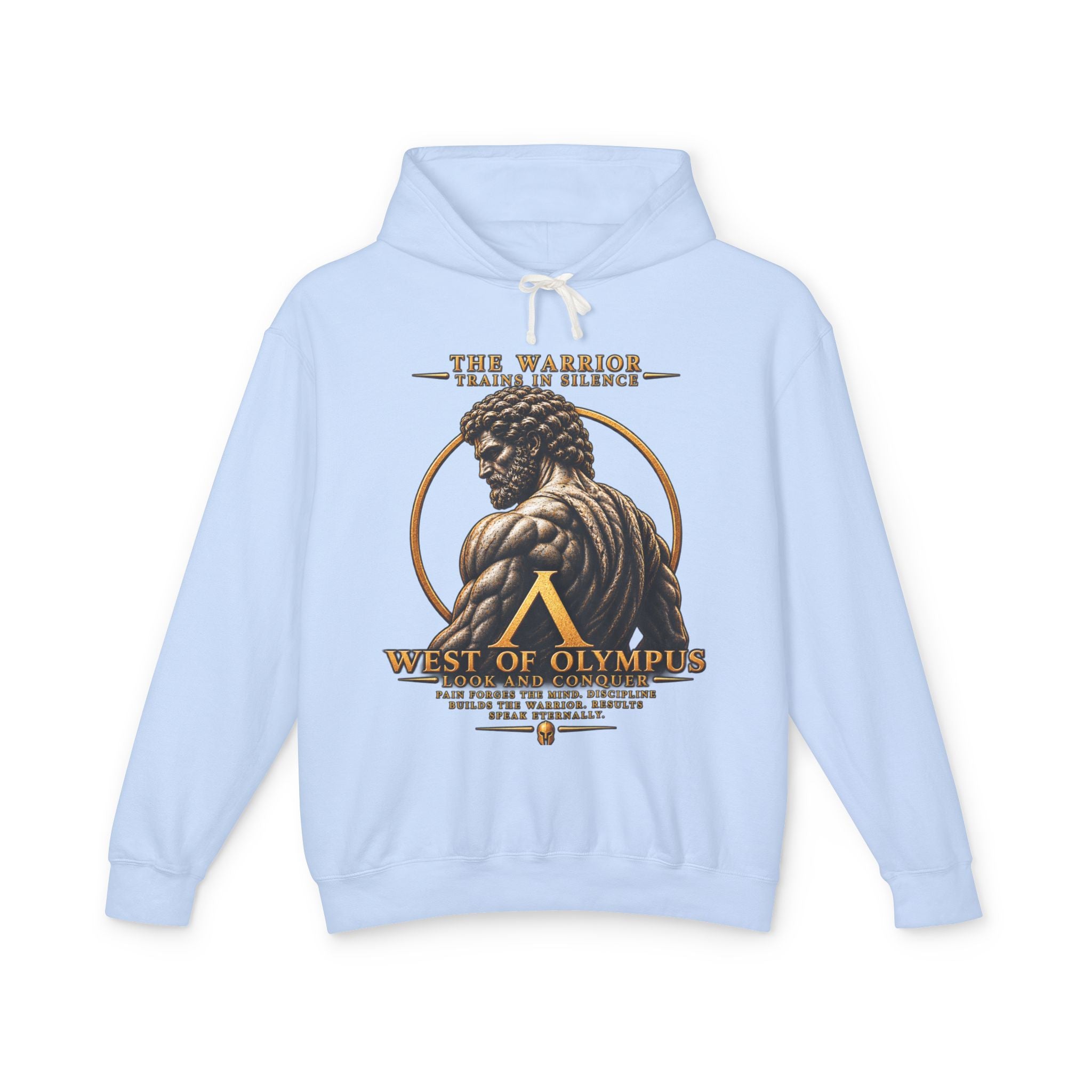 West of Olympus Warrior Hoodie — Greek Mythology Muscle Back Graphic Hoodie