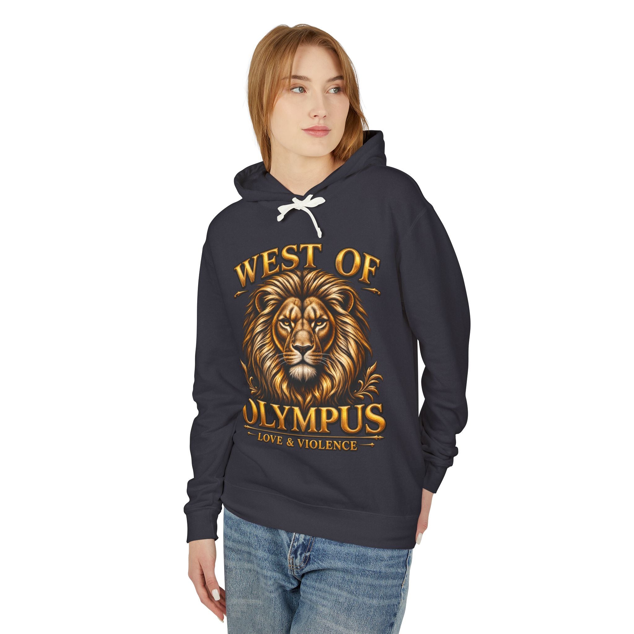 AAA West of Olympus Lion Hoodie — "Love & Violence" Graphic Pullover