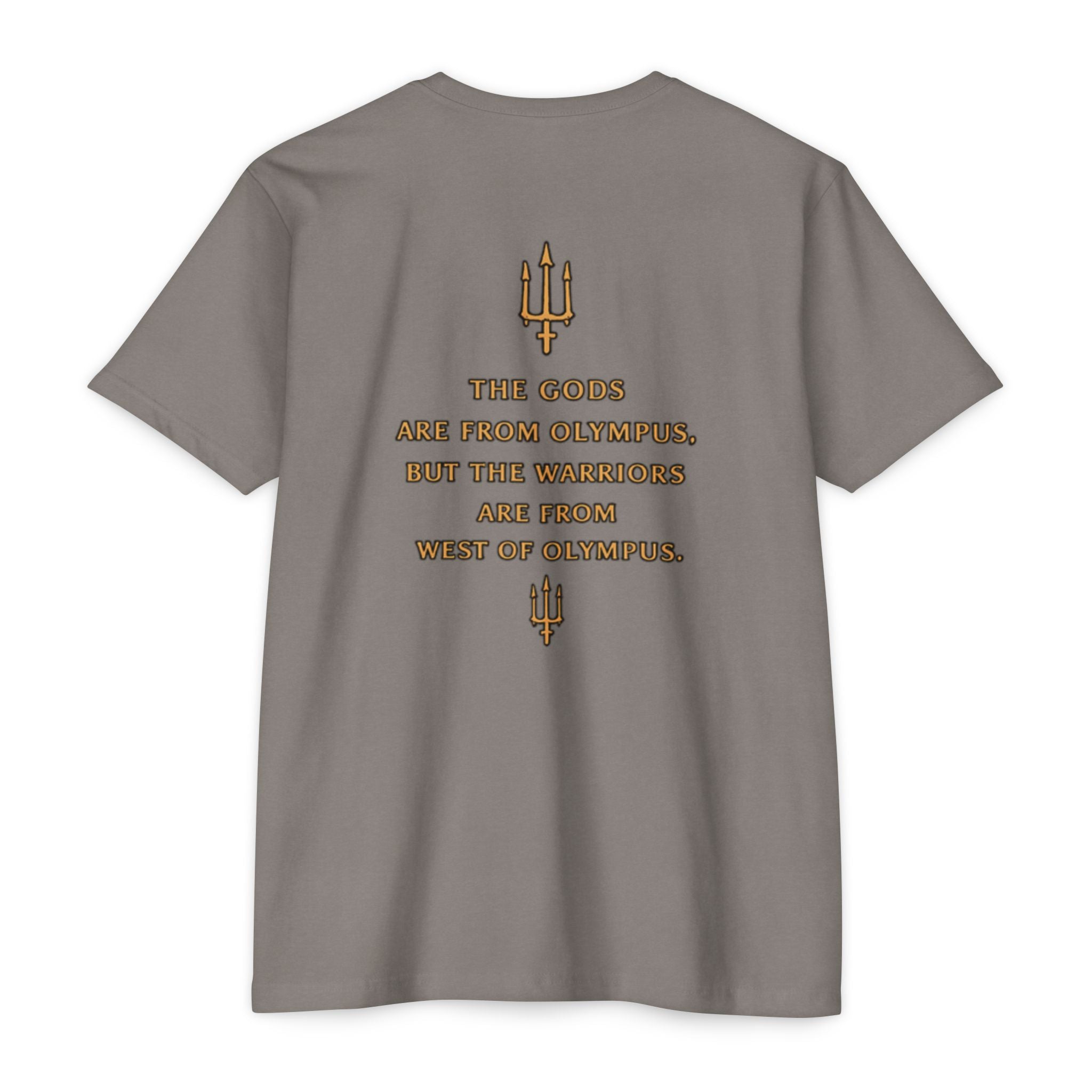West of Olympus T-Shirt — Mythic Warrior Trident Design